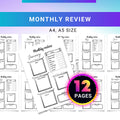 Digital Planner — Monthly Reflection PRINTABLE, Productivity and Goal Review Sheet, Monthly Reset Planner, ... | Bloom Joyfully printable
