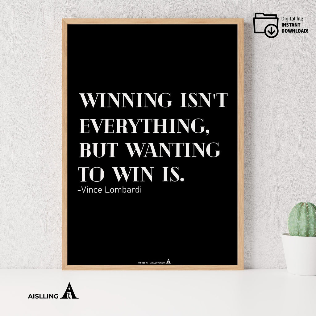 Aislling — Vince Lombardi Quote Poster: Winning Isn't Everything, Printable Motivational Art, Inspirational... | Aislling printable