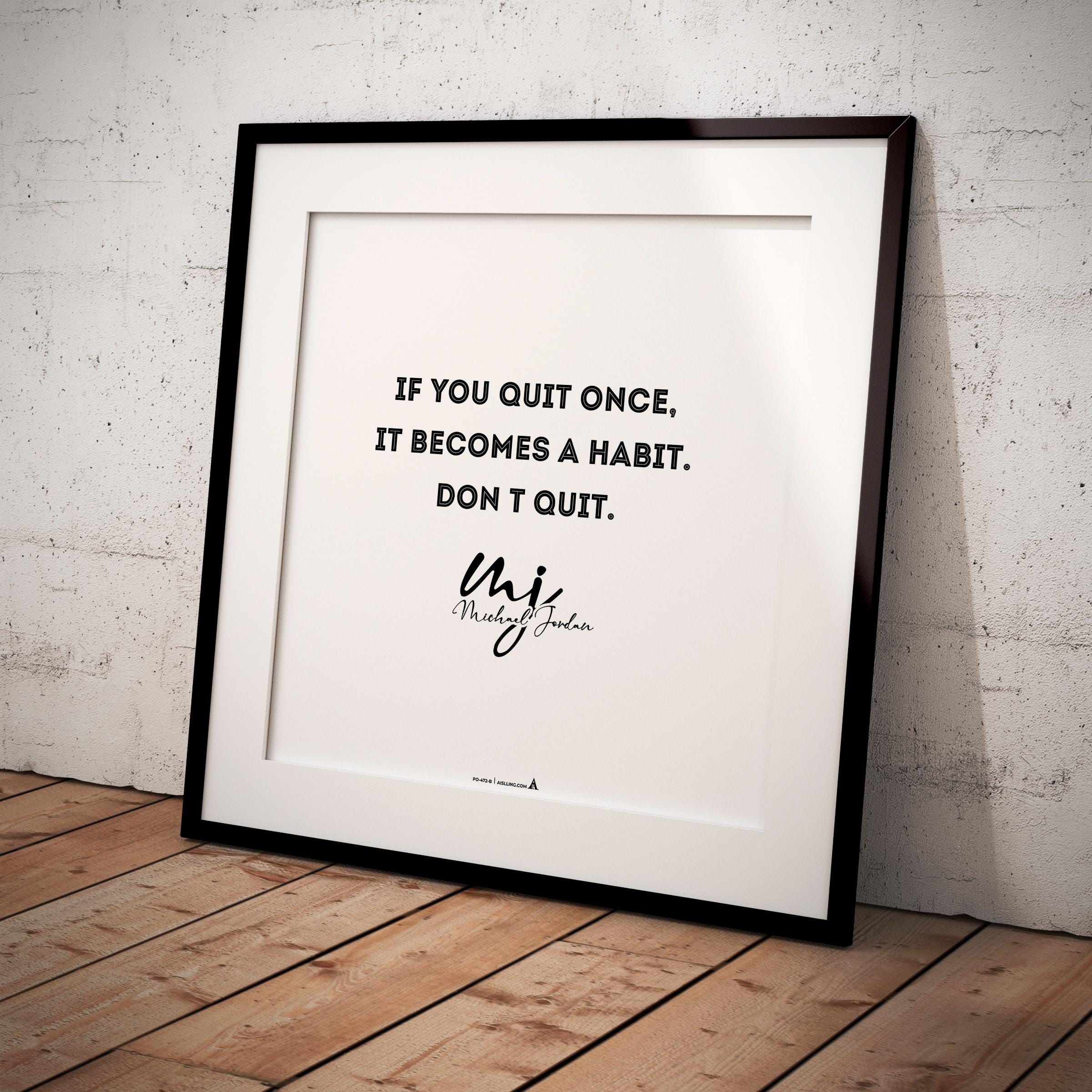 Air Jordan — Michael Jordan Motivational Quotes " If you quit once", NBA Sports, Printable NBA Poster, Teen... | Aislling printable