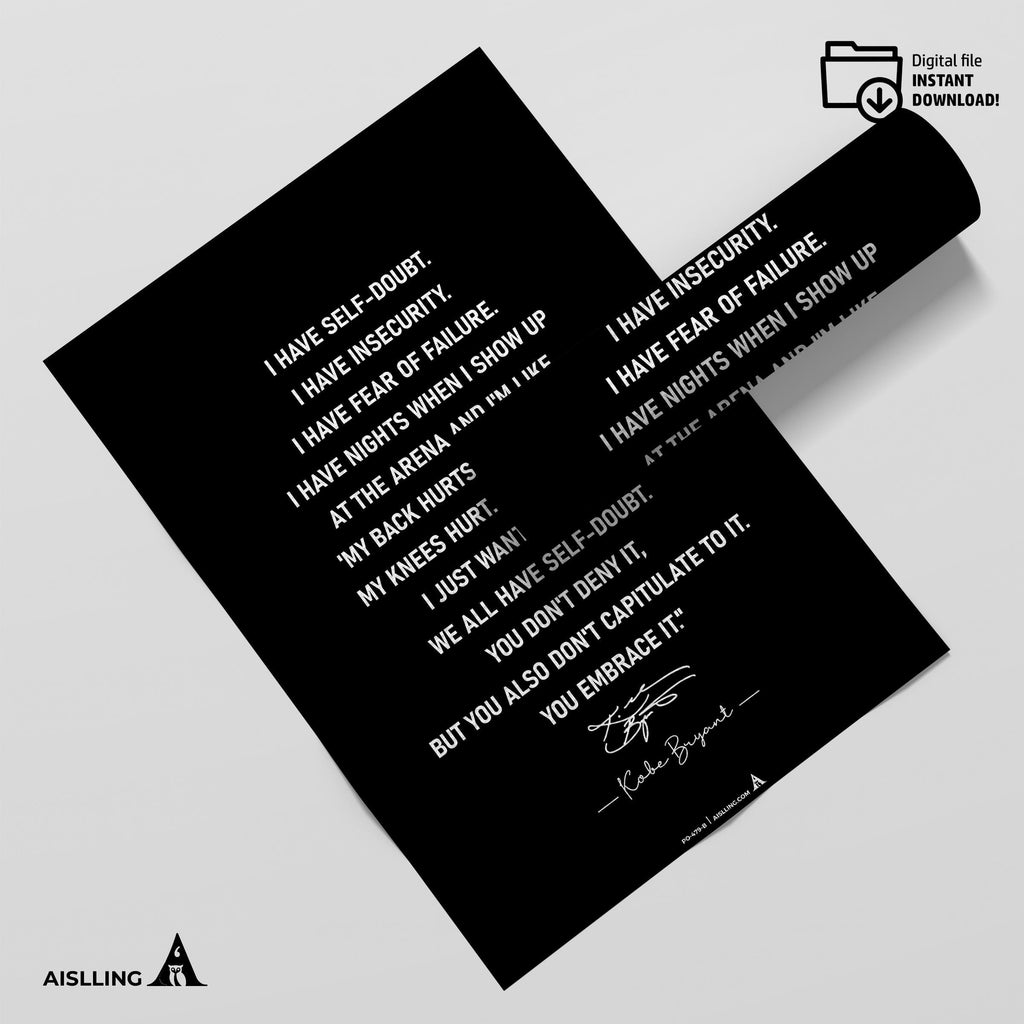 Aislling — Kobe Bryant Mamba Mentality Quotes, NBA Sports, Printable NBA Poster, Teenager kid basketball gi... | Aislling printable