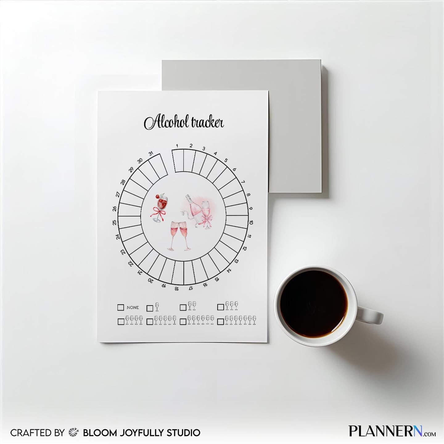 Alcohol Log — Alcohol Consumption Tracker Printable, Drink Log Template, Monthly Drinking Habit Tracker, We... | Bloom Joyfully printable