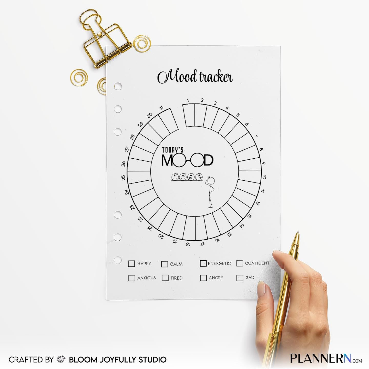 Daily Mood Log — Mood Tracker Printable, Daily Mood Journal, Mental Health Tracker, Emotional Wellness Plan... | Mindfulness printable