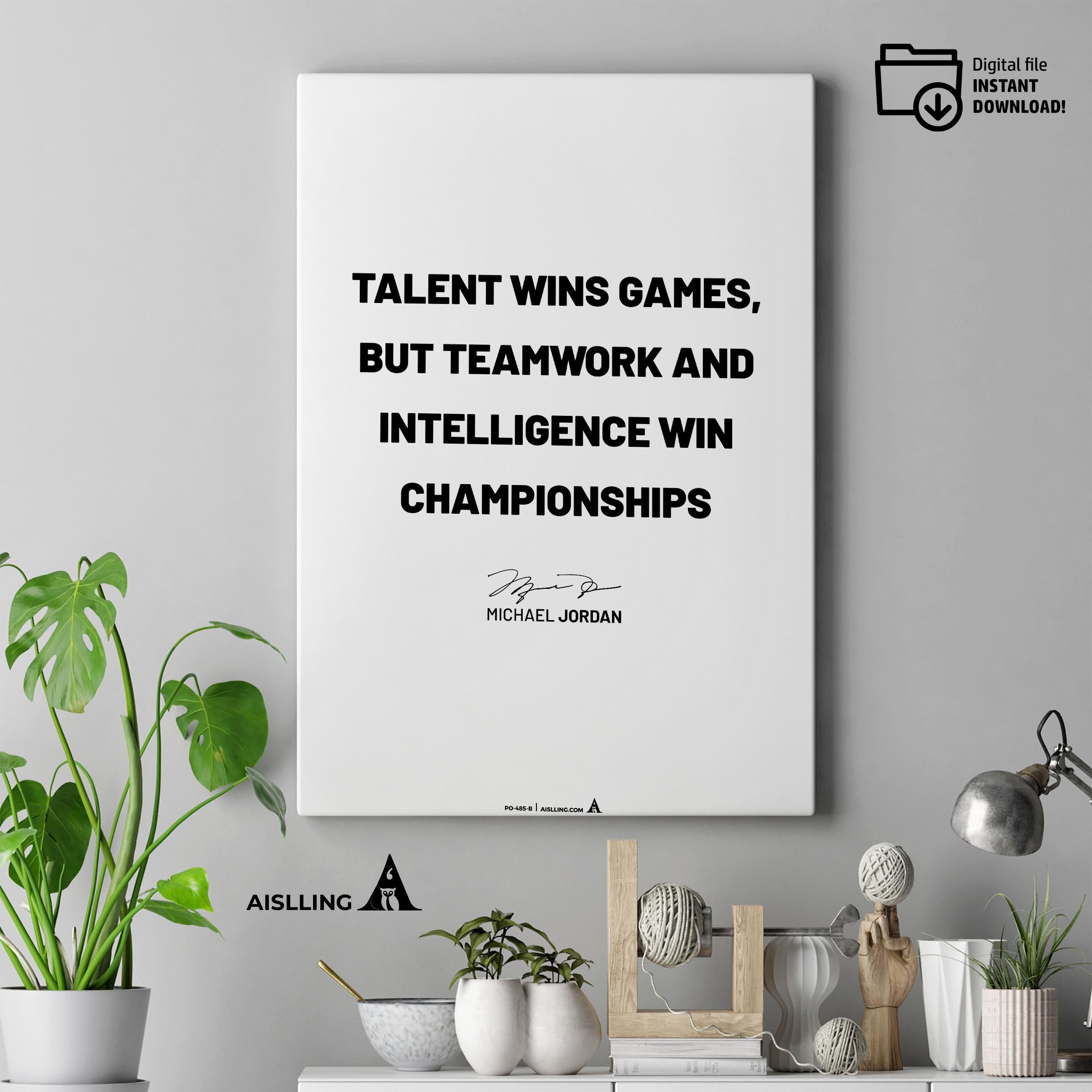 Basketball Art — Michael Jordan Quote Wall Art Printable, Basketball Motivational Poster, Digital Download ... | Aislling printable