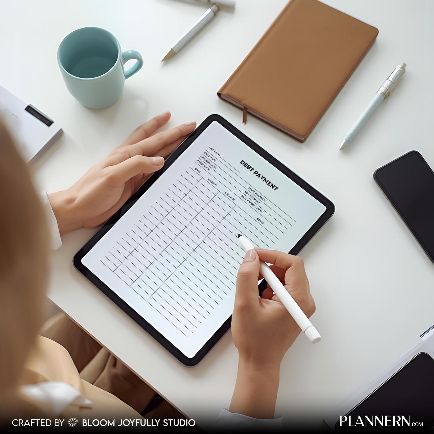 Bill Payment Tracker — Debt Tracker Printable, Monthly Debt Payment Log, Bill & Loan Payoff Planner, Instan... | Bloom Joyfully printable
