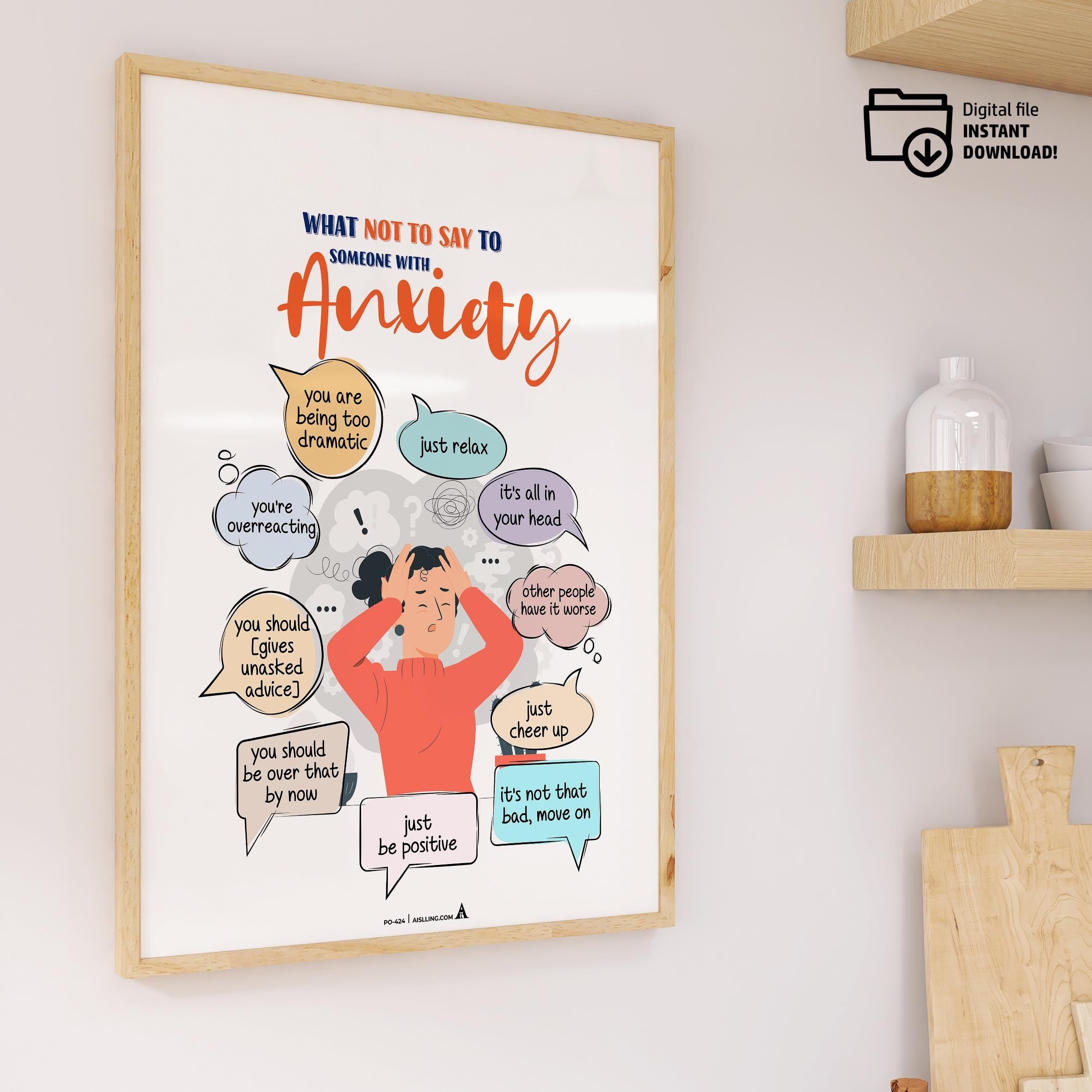 Aislling Design — Anxiety Poster set of 6, counselor sign bundle counseling poster bundle gift for therapis... | Mindfulness printable