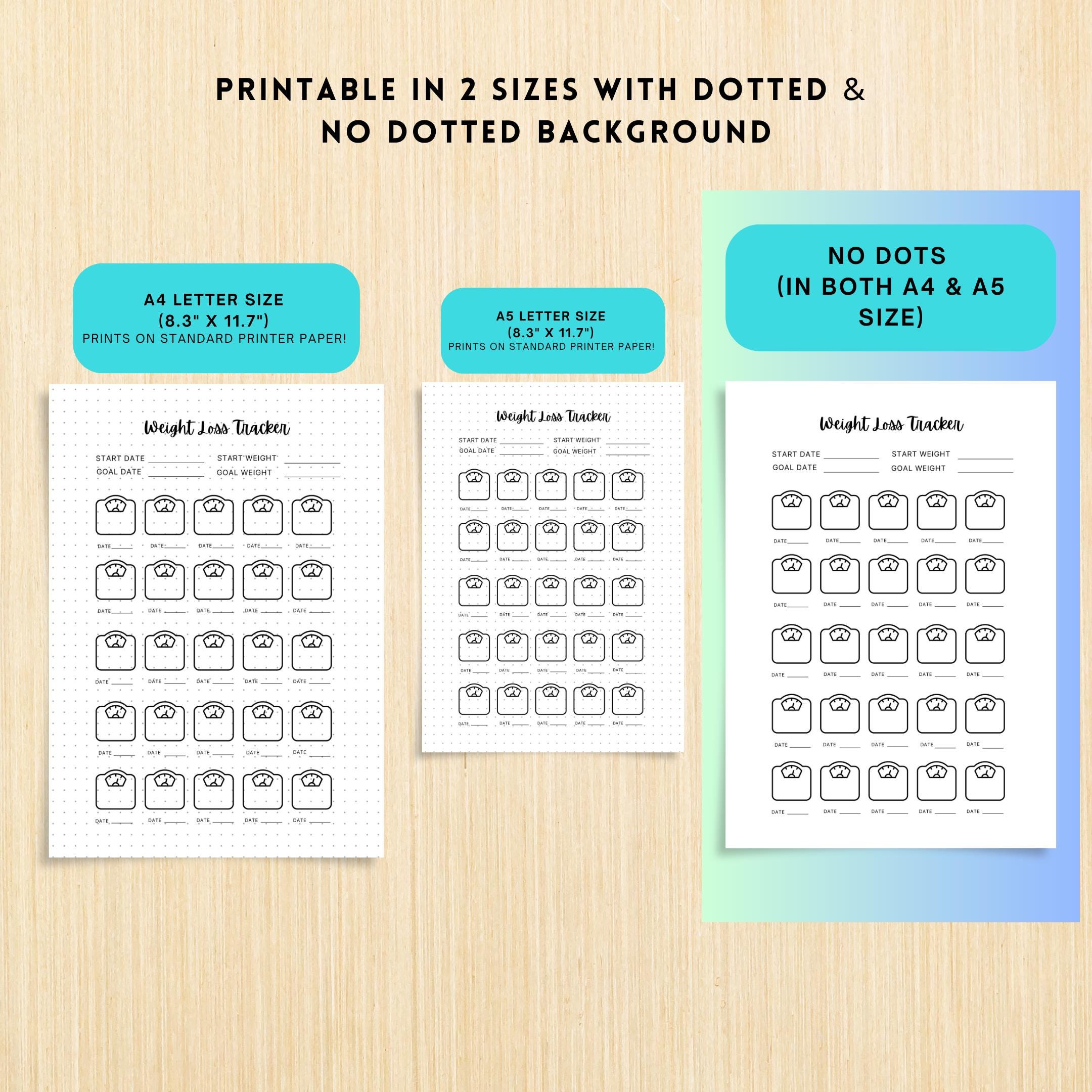 Digital Fitness — FITNESS Tracker Printable Bundle, Fitness and Wellness Tracker, Weightloss Tracker Bundle... | Nutri Track printable