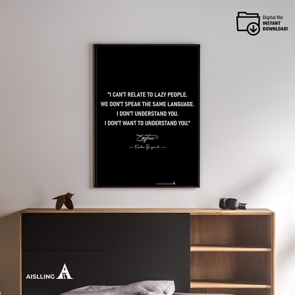 Aislling — Kobe Bryant Mamba Mentality Quotes, NBA Sports, Printable NBA Poster, Teenager kid basketball gi... | Aislling printable