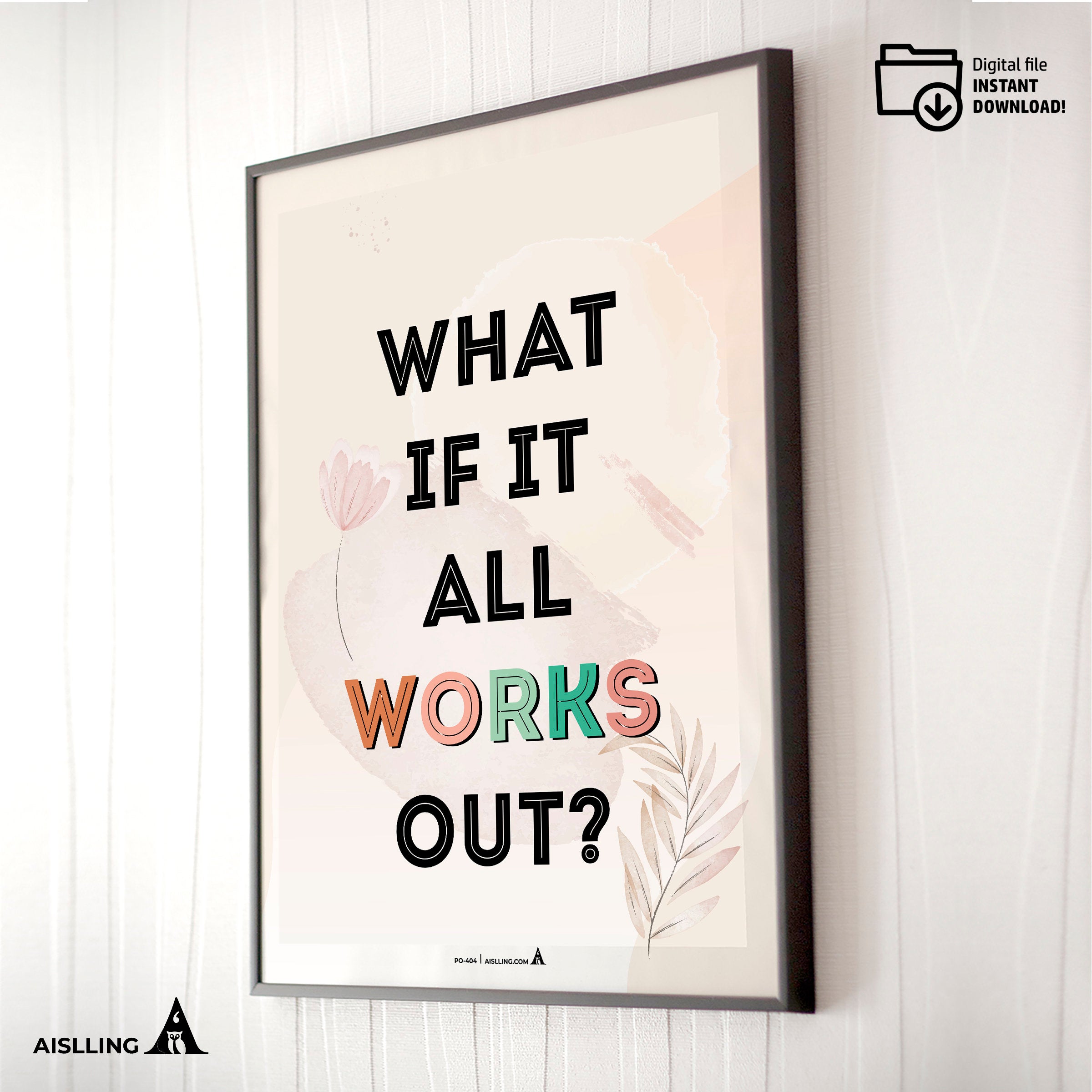 Act — What if it all works out poster, self, esteem, respect, couples therapy, therapy office decor, therap... | Mindfulness printable