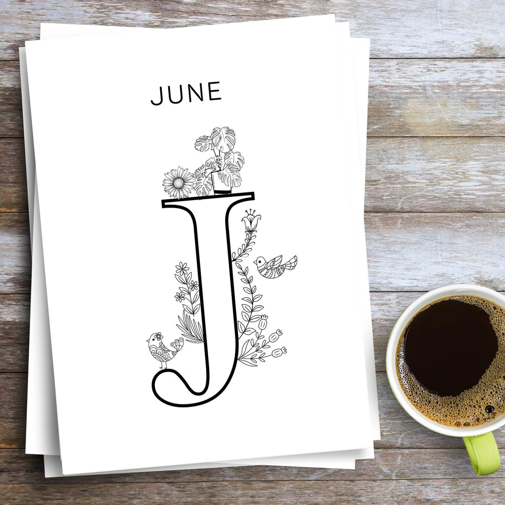 12 Month Cover Page — BOHO MONTHLY Cover Pages Template, Printable Fun Colour in Planner Binder Inserts Ins... | Bloom Joyfully printable