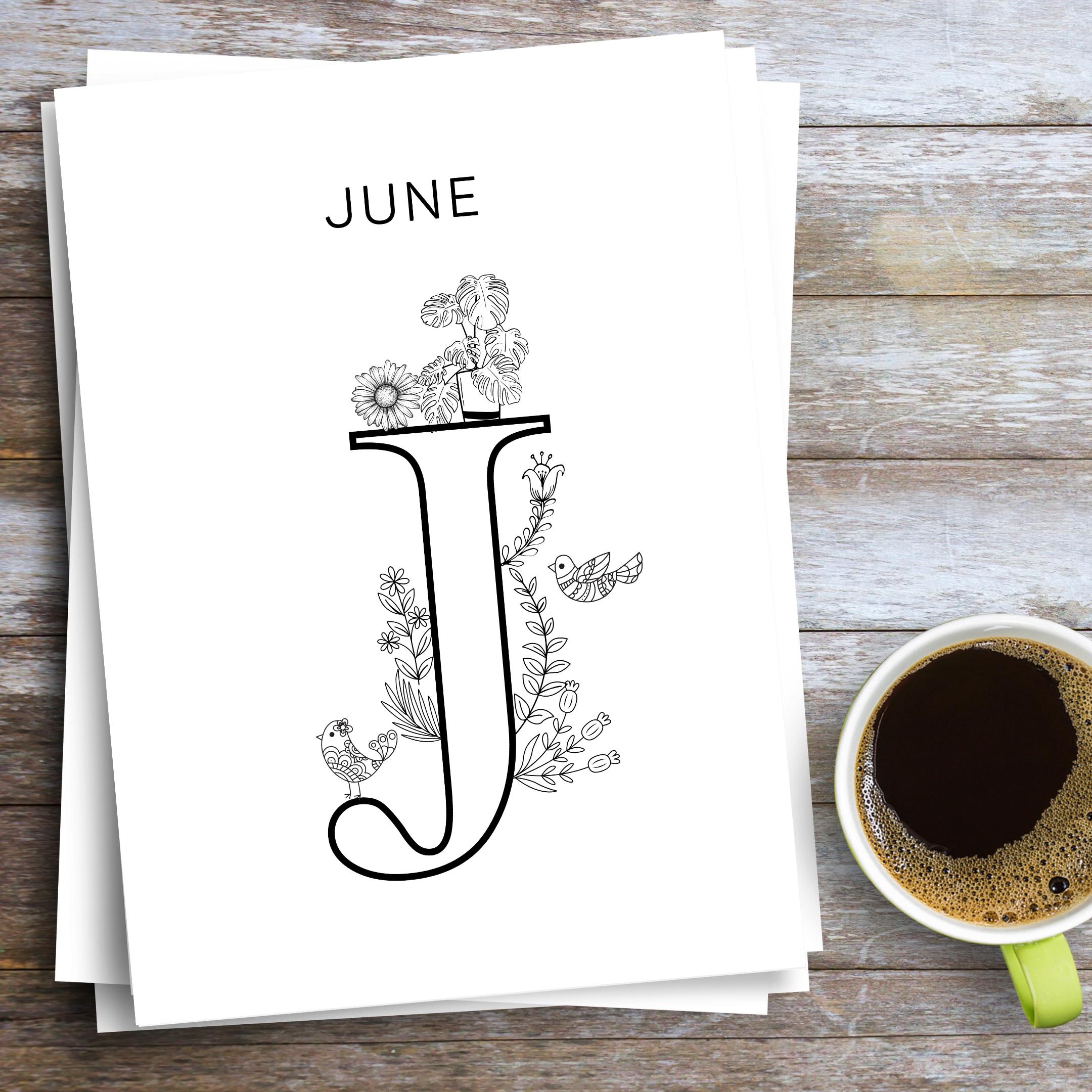 12 Month Cover Page — BOHO MONTHLY Cover Pages Template, Printable Fun Colour in Planner Binder Inserts Ins... | Bloom Joyfully printable