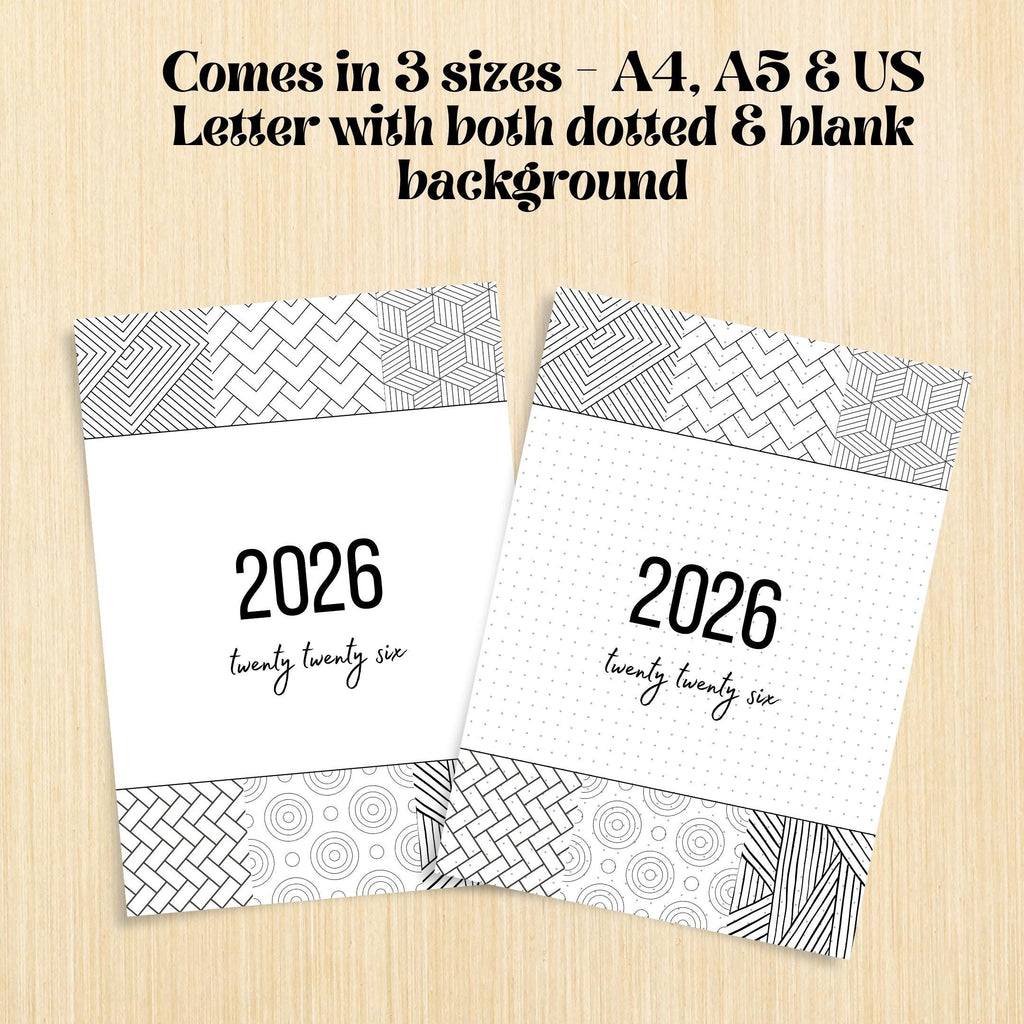 2026 Cover Pages — 2026 Bullet Journal Cover Page, PRINTABLE Title Page, 2026 Planner Cover, BUJO Cover Pag... | Bloom Joyfully printable