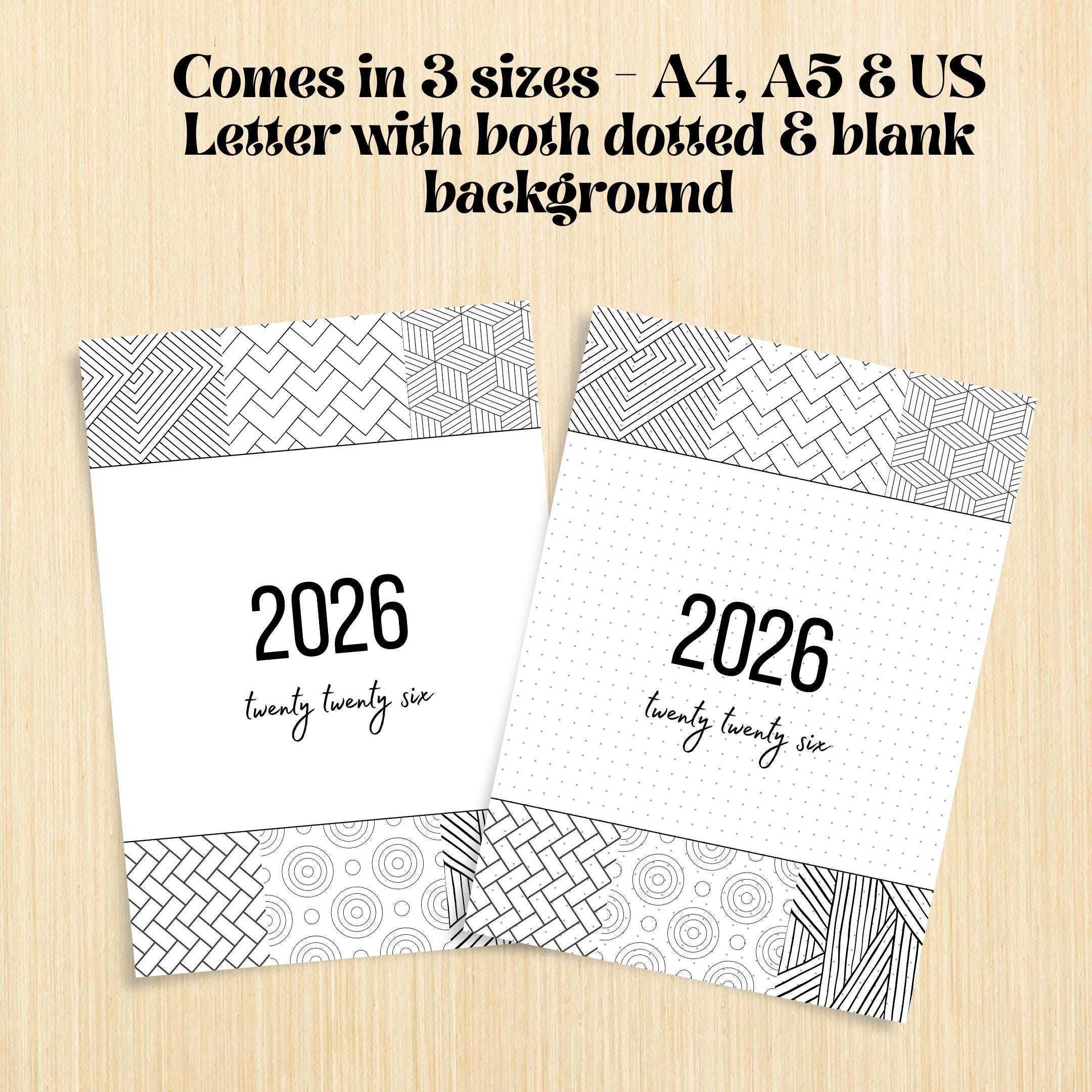 2026 Cover Pages — 2026 Bullet Journal Cover Page, PRINTABLE Title Page, 2026 Planner Cover, BUJO Cover Pag... | Bloom Joyfully printable