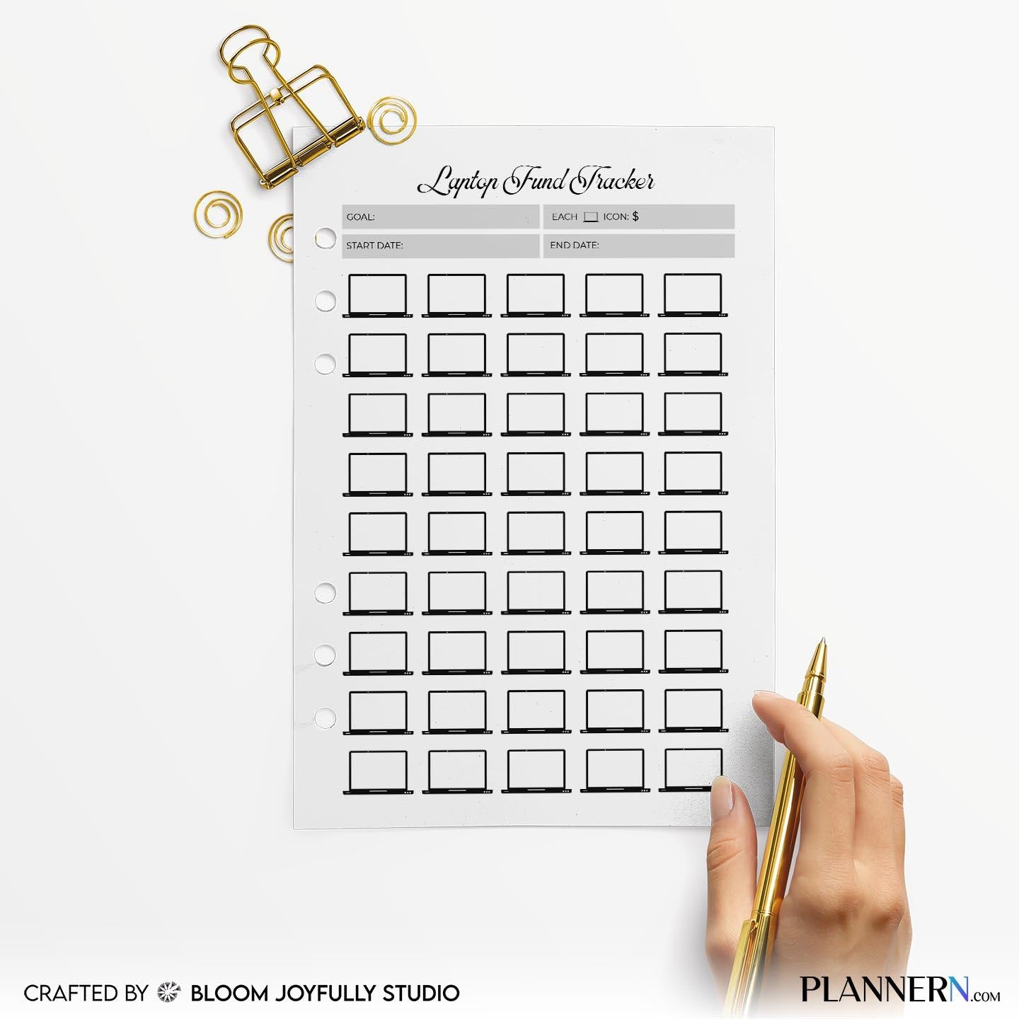 Budget Planner — Laptop Fund Tracker PRINTABLE, Laptop Savings Tracker, Tech Savings Planner, Savings Goal ... | Bloom Joyfully printable