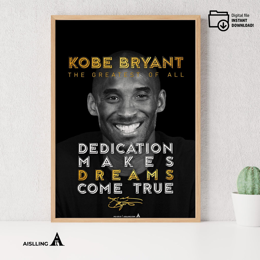 Cristiano Ronaldo — Kobe Bryant Poster, Minimalist Basketball Printable Quote Wall Art, NBA Black Mamba Mot... | Aislling printable