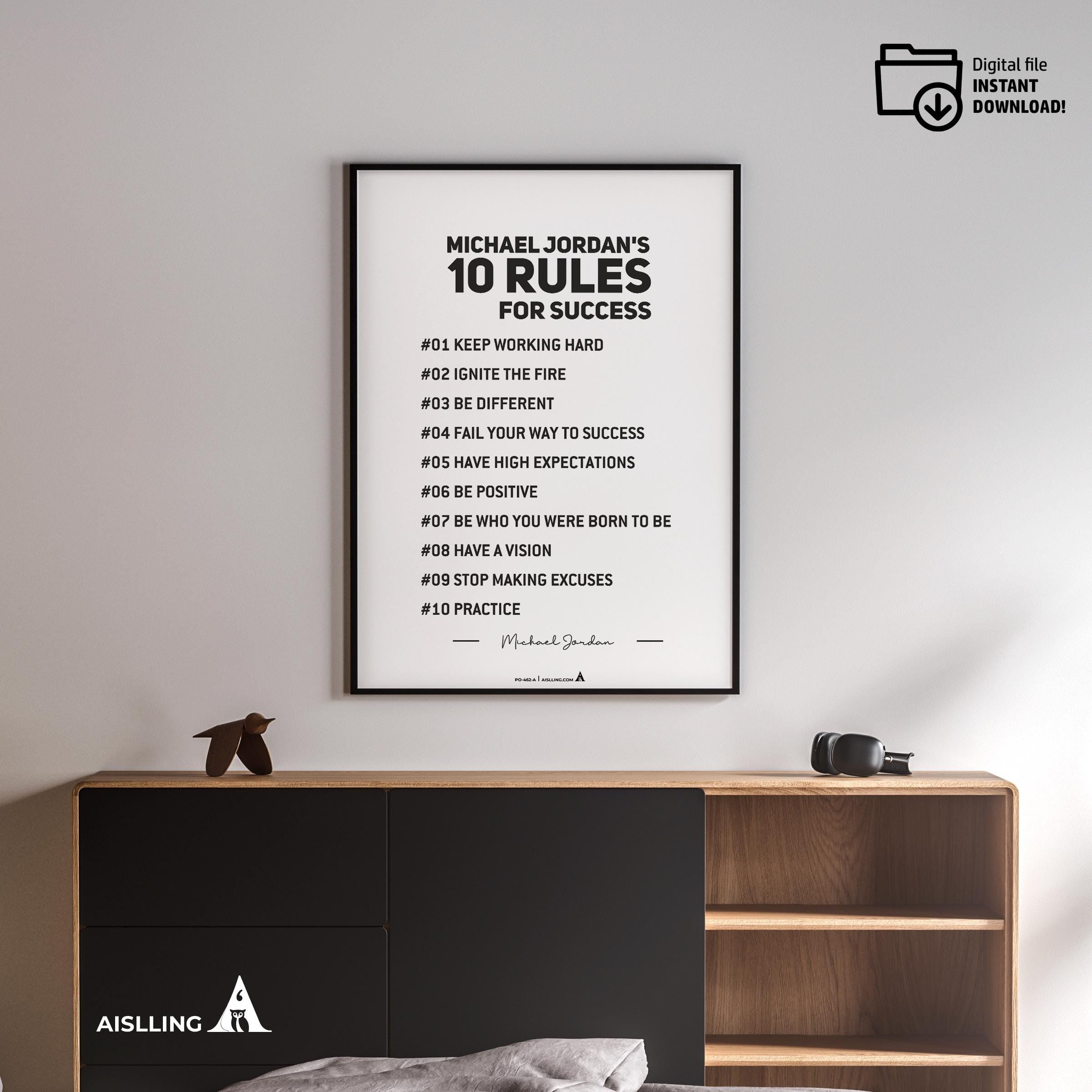 Aislling — Michael Jordan Quotes Digital Printable Wall Art Inspirational Quotes Jordan Mentality Poster Ba... | Aislling printable