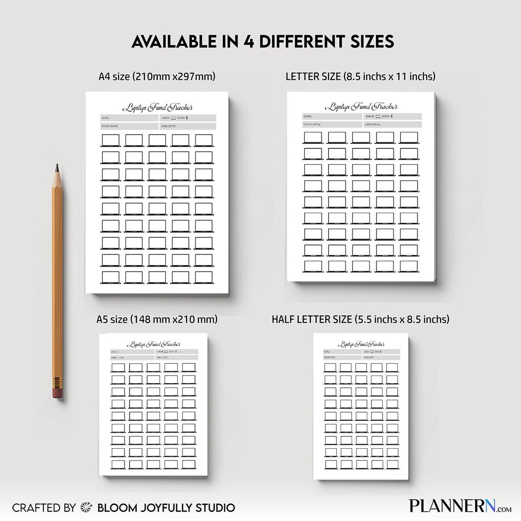 Budget Planner — Laptop Fund Tracker PRINTABLE, Laptop Savings Tracker, Tech Savings Planner, Savings Goal ... | Bloom Joyfully printable