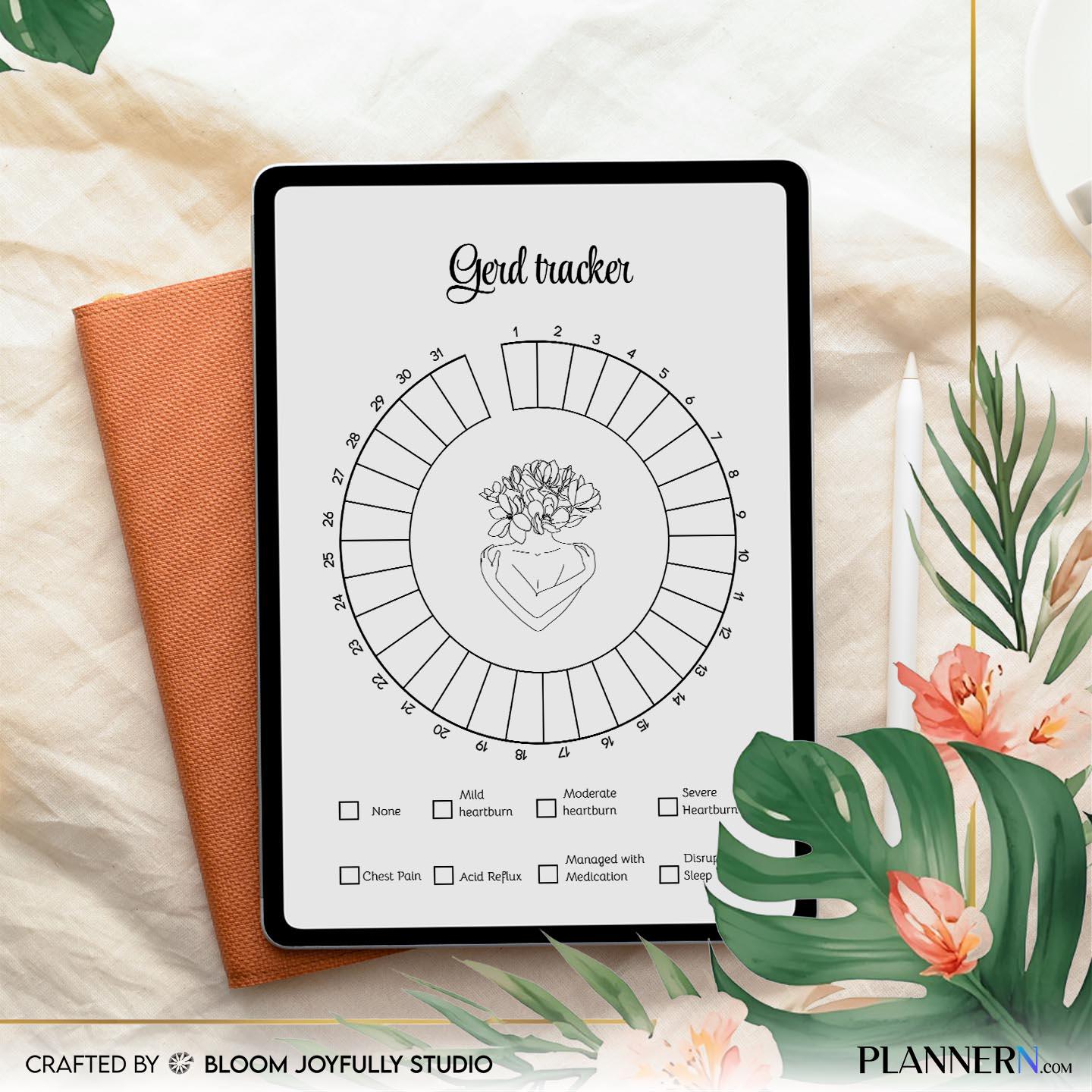 Acid Reflux Log — GERD Symptom Tracker Printable, Acid Reflux Tracker, Heartburn Tracker, GERD Health Track... | Bloom Joyfully printable