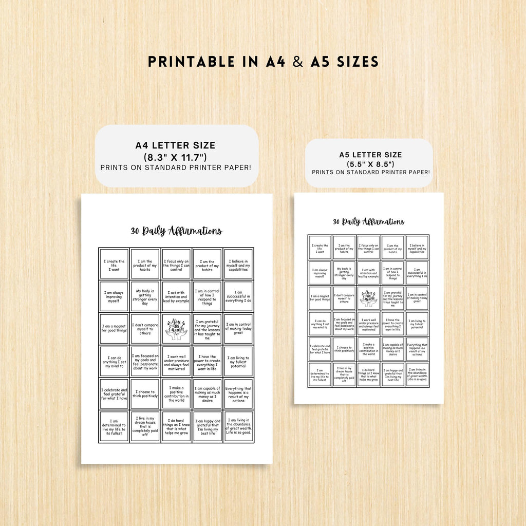 Affirmation Cards — Daily Affirmations PRINTABLE, Positive Affirmation, Self Love & Mental Health Affirmati... | Mindfulness printable