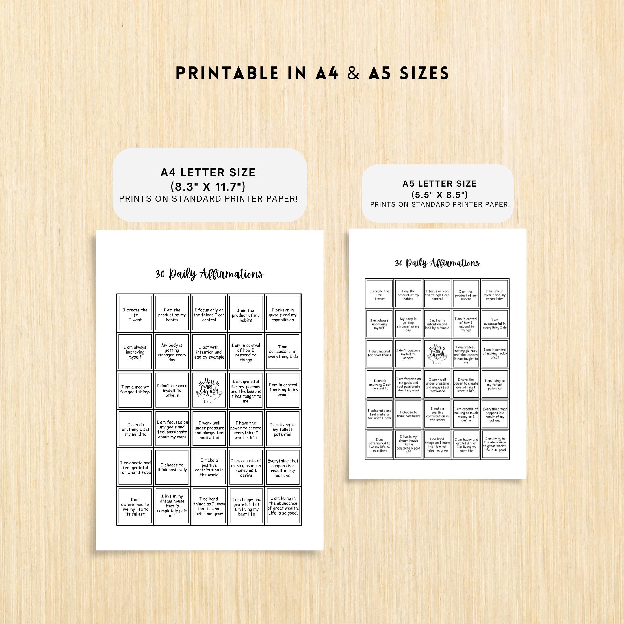 Affirmation Cards — Daily Affirmations PRINTABLE, Positive Affirmation, Self Love & Mental Health Affirmati... | Mindfulness printable