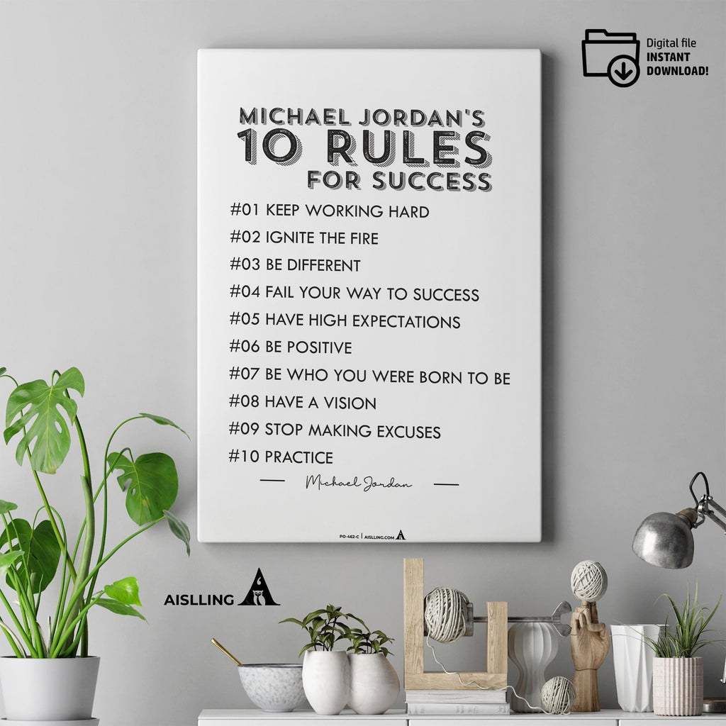 Aislling — Michael Jordan Quotes Digital Printable Wall Art Inspirational Quotes Jordan Mentality Poster Ba... | Aislling printable