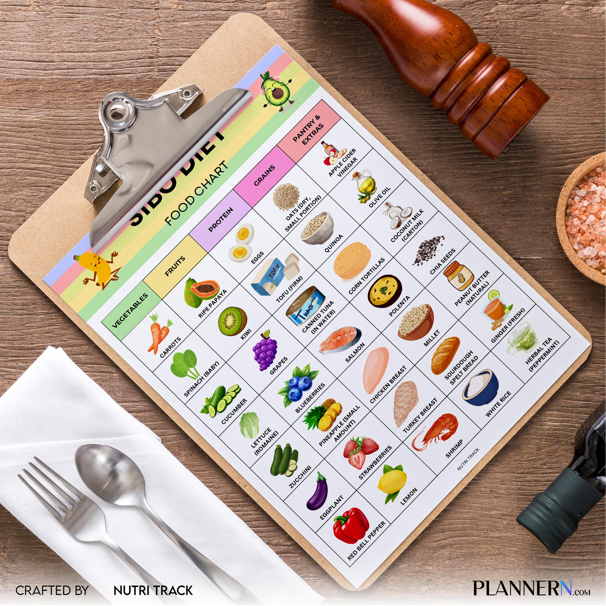 Digestive Diet — SIBO Diet Food Chart Printable, SIBO Food List, Gut Health Diet Food, IBS Friendly Food Ch... | Nutri Track printable