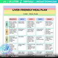 Liver Friendly 7 Day Meal Plan, Healthy Liver Diet Plan, Printable Weekly Menu, Liver Friendly Grocery list... | Nutri Track printable