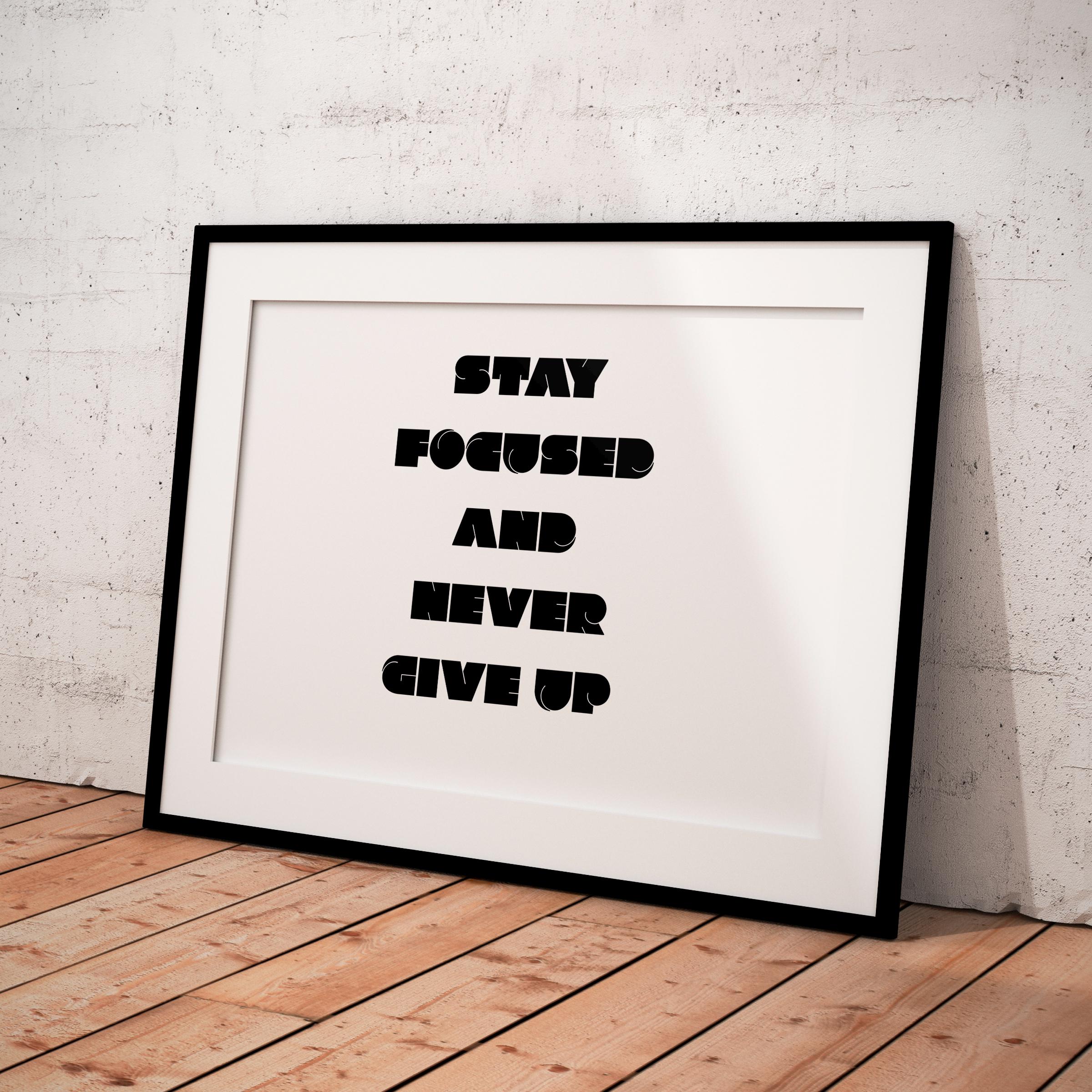 Black White Print — Stay Focused Printable Wall Art, Motivational Quote Poster, Pastel Affirmation Print, A... | Aislling printable