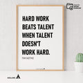 Aislling — Motivational Wall Art Home, Office, or Sports Room, Sports Art Tim Notke Quote "Hard Work Beats ... | Aislling printable