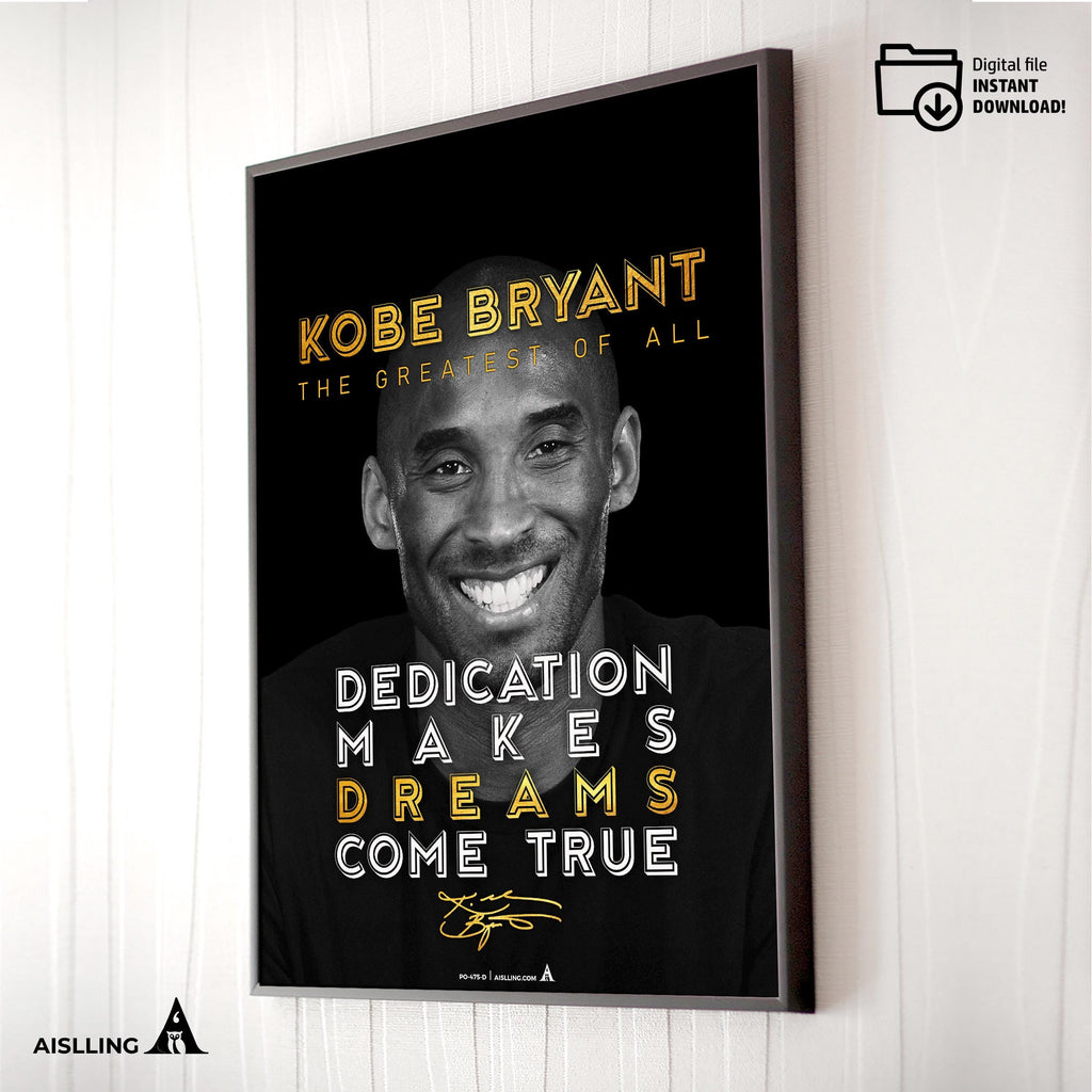 Cristiano Ronaldo — Kobe Bryant Poster, Minimalist Basketball Printable Quote Wall Art, NBA Black Mamba Mot... | Aislling printable