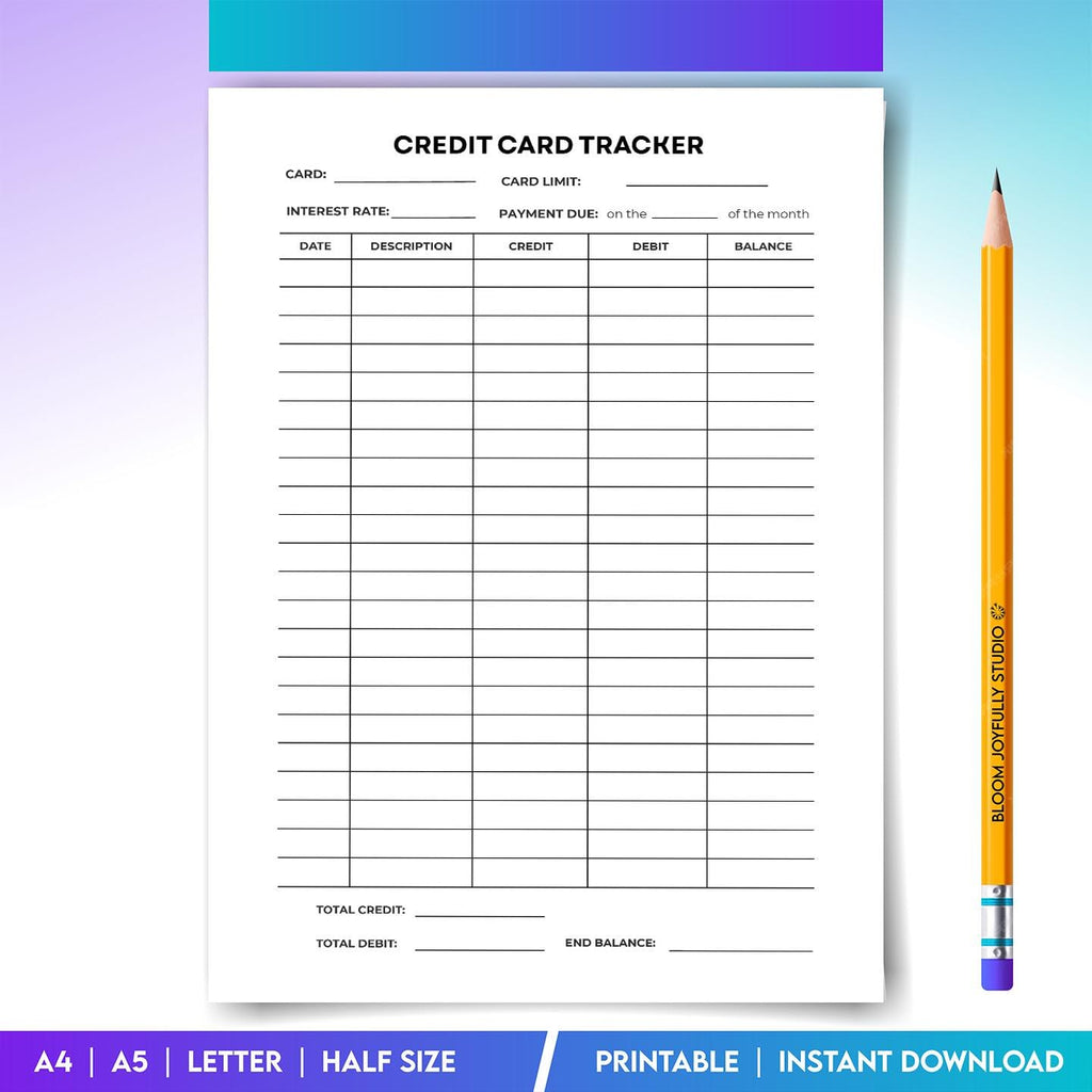 Budget Pdf Download — Credit Card Tracker PRINTABLE, Debt Payoff Planner, Monthly Payment and Balance Track... | Bloom Joyfully printable
