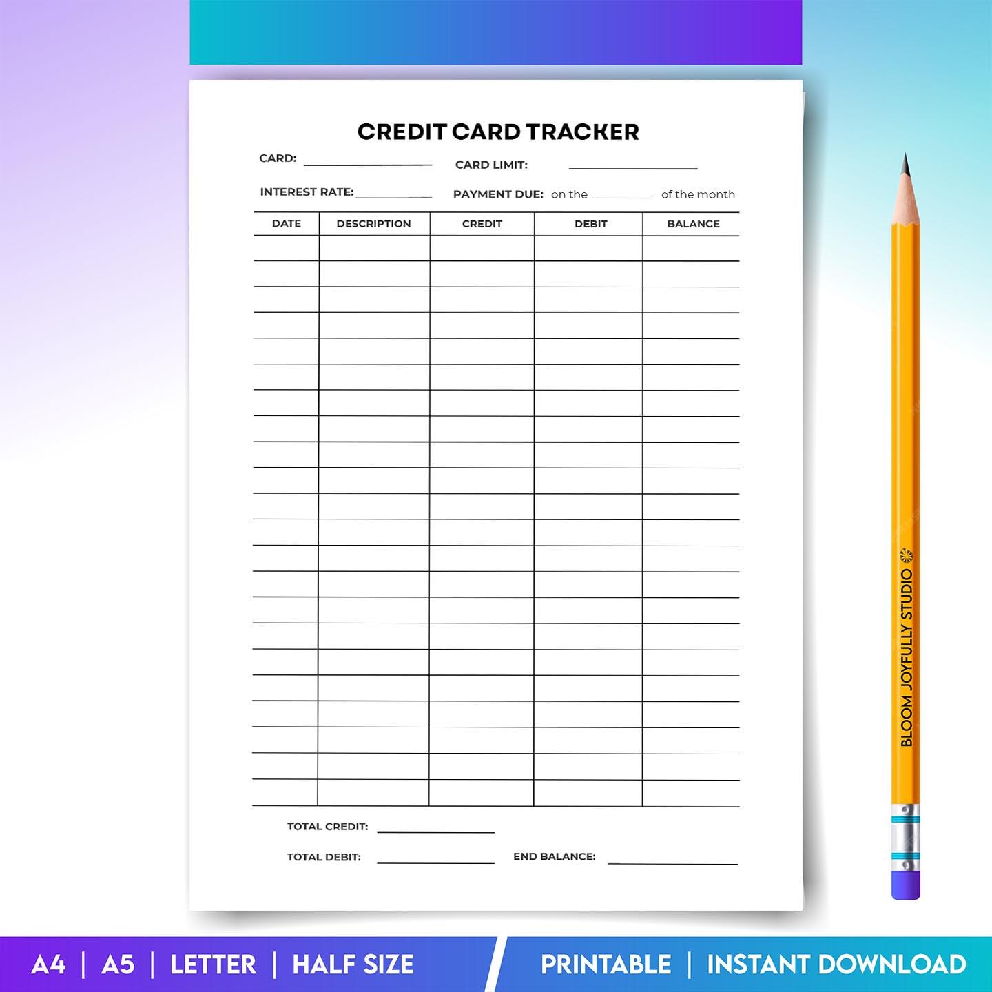 Budget Pdf Download — Credit Card Tracker PRINTABLE, Debt Payoff Planner, Monthly Payment and Balance Track... | Bloom Joyfully printable