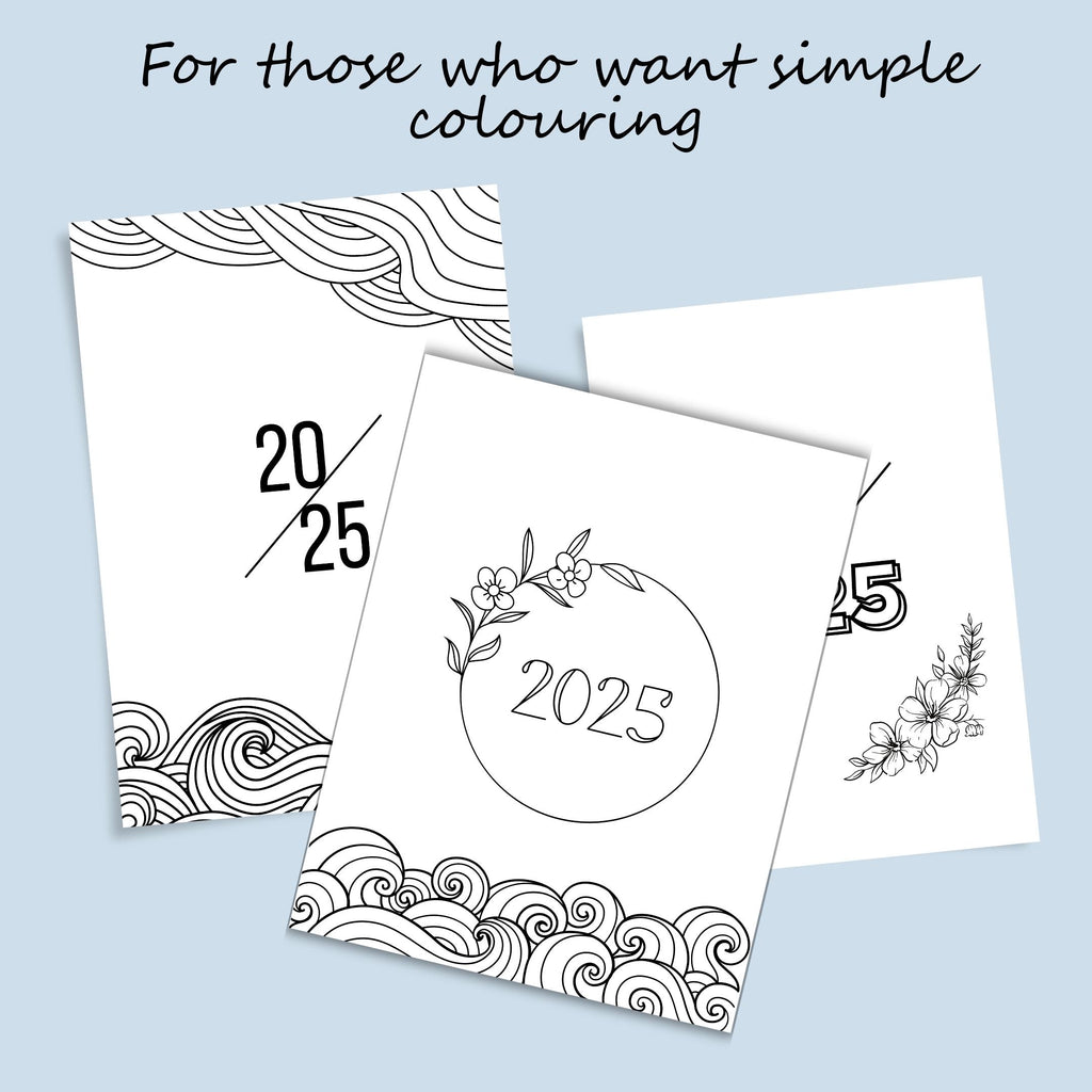 2025 Cover Pages — 2025 Bullet Journal Cover Page, PRINTABLE Title Page, 2025 Planner Cover, BUJO Cover Pag... | Bloom Joyfully printable