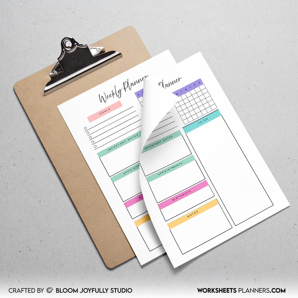 Digital Planner — Weekly Planner PRINTABLE, Weekly To Do List, Weekly Habit Tracker, Weekly Goal Planner, M... | Bloom Joyfully printable