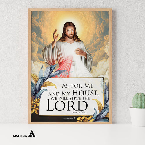 Aislling — As For Me And My House We Will Serve The Lord Poster, Christian Home Decor, Poster Printables, I... | Aislling printable
