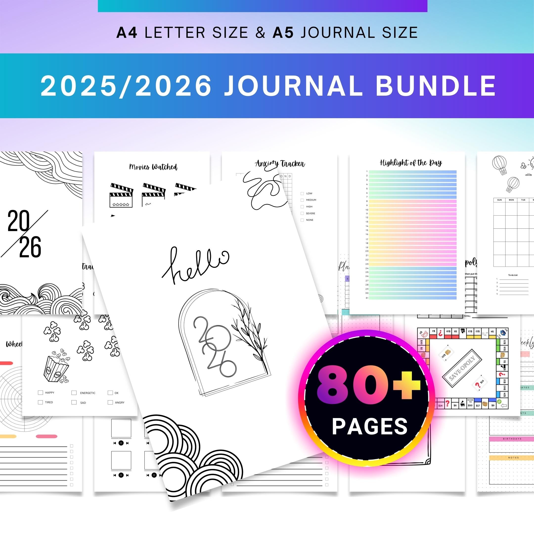 2025 Agenda — JOURNAL BUNDLE 2025/2026, Goal Setting Pack, Mega Digital Journal Bundle, Planner Bundle, Dig... | Bloom Joyfully printable
