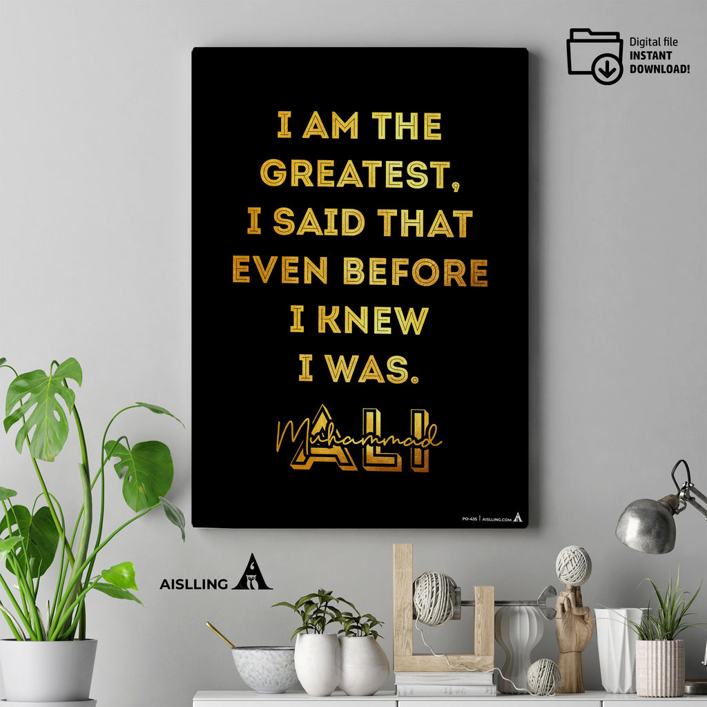 Aislling — Muhammad Ali Poster Quote Boxing Sports Quotes Posters Decorations Growth Mindset Décor Classroo... | Aislling printable