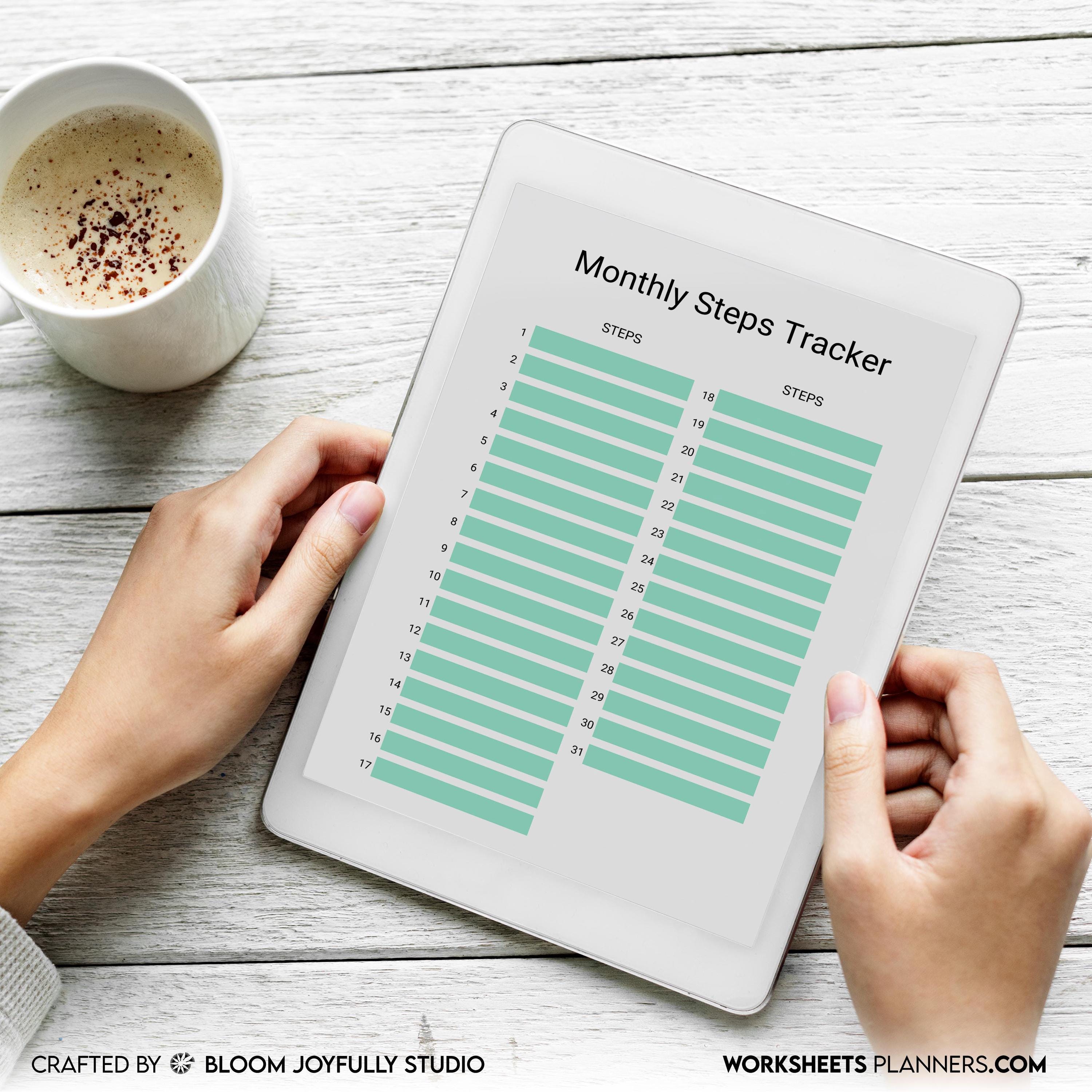 10K Step Tracker — Monthly Steps Tracker PRINTABLE, Daily Step Count Log, Fitness Walking Tracker, Health P... | Nutri Track printable