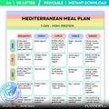Mediterranean 7 Day Meal Plan, Printable Mediterranean Diet Plan, Weekly Healthy Menu, Mediterranean Grocer... | Nutri Track printable