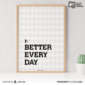 1% Better Every Day Printable Wall Art, Motivational Quote Poster, Minimal Mindset Decor, Productivity Digi... | Aislling printable