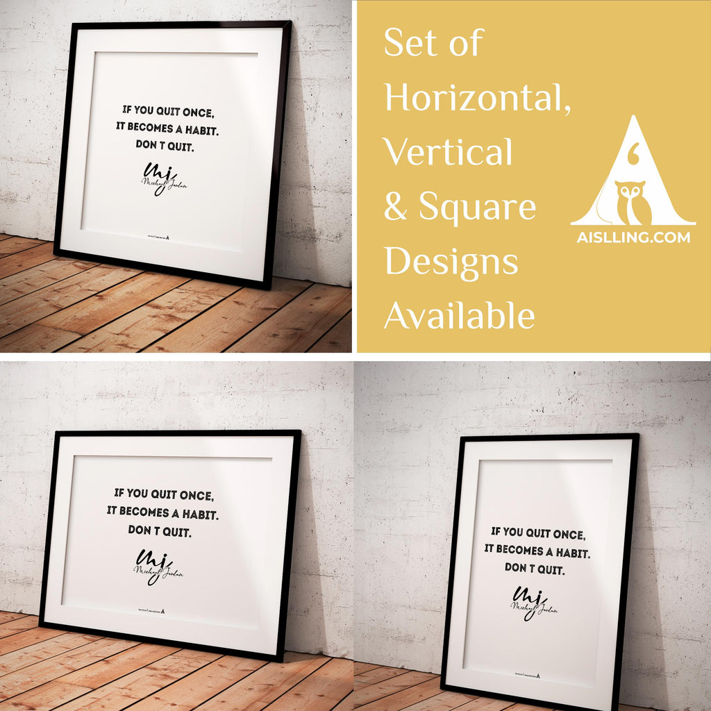 Air Jordan — Michael Jordan Motivational Quotes " If you quit once", NBA Sports, Printable NBA Poster, Teen... | Aislling printable