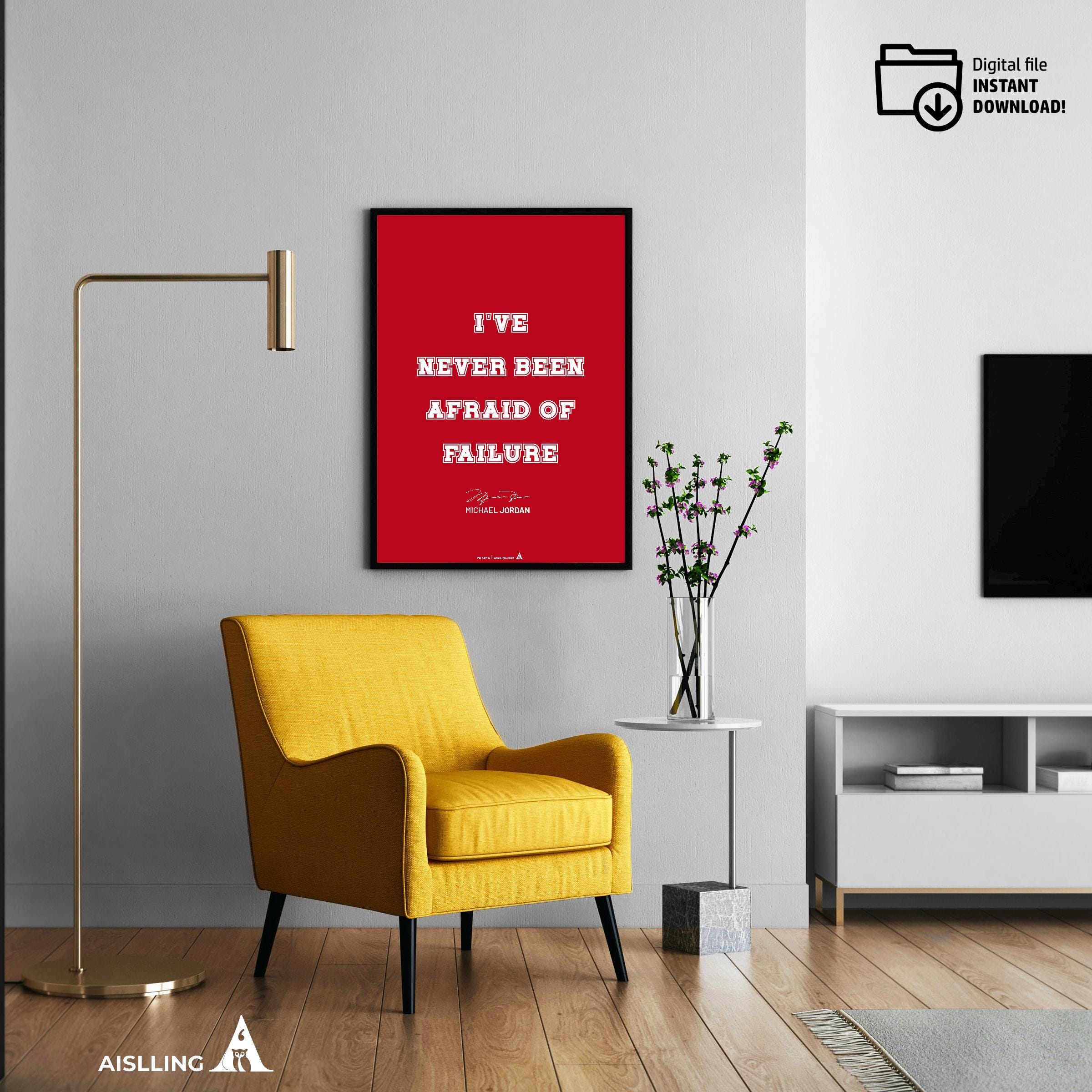 Athlete Wall Decor — Michael Jordan Motivational Quote Art: Basketball Sports Poster (Digital Download) | Aislling printable
