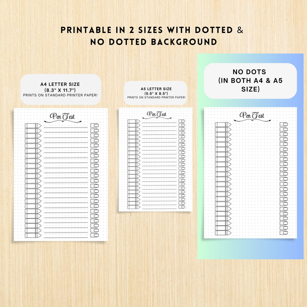 Brush Pen Tracker — Marker Log PRINTABLE, Pen Tracker, Pen color Swatch Page, Printable Pen Test Page, A4/A... | Bloom Joyfully printable