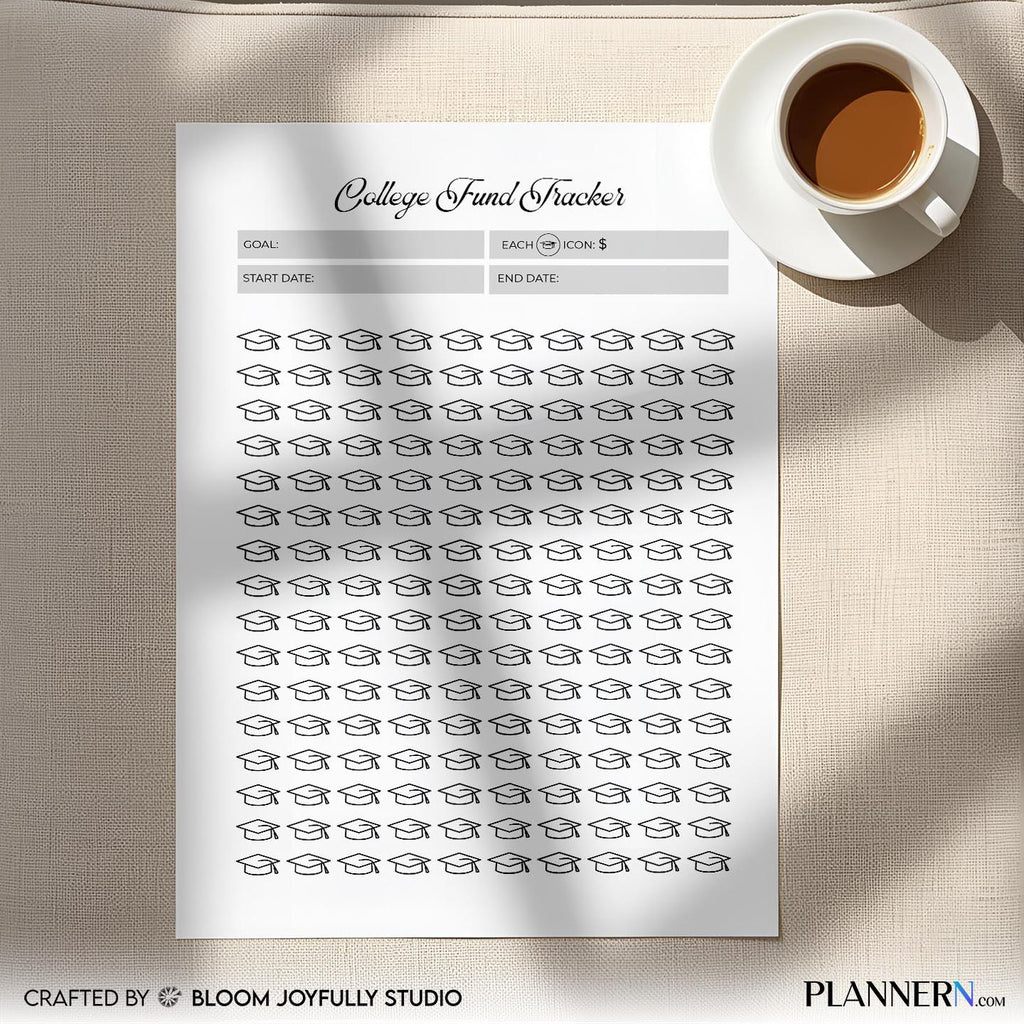 Budget Planner — College Fund Tracker Printable, Savings Goal PDF, College Savings Planner, Education Fund ... | Bloom Joyfully printable