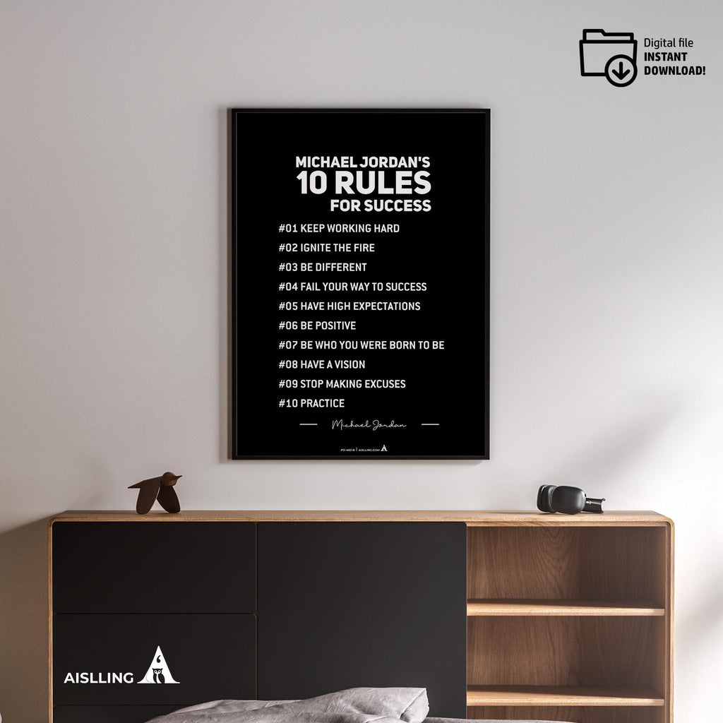 Aislling — Michael Jordan Quotes Digital Printable Wall Art Inspirational Quotes Jordan Mentality Poster Ba... | Aislling printable