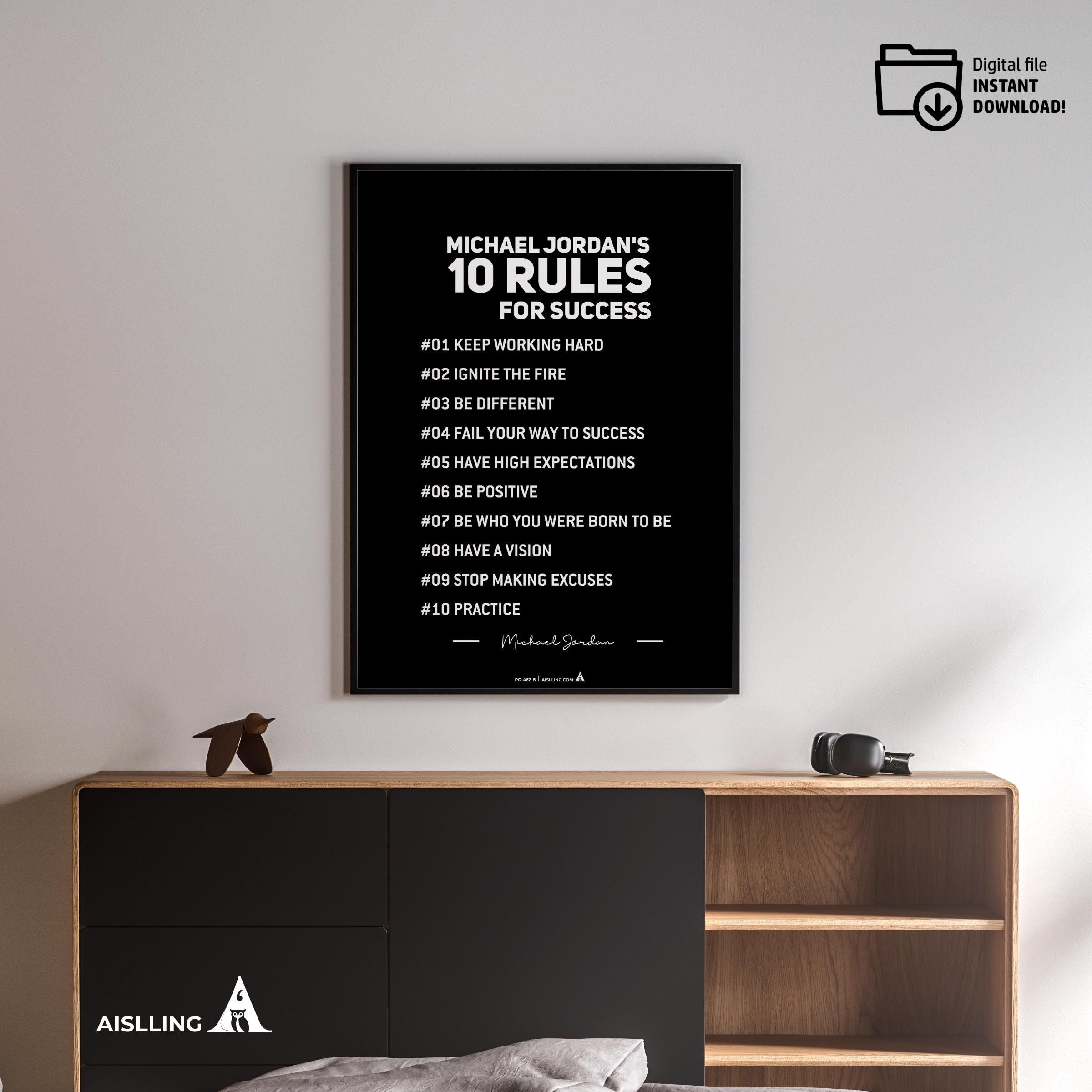 Aislling — Michael Jordan Quotes Digital Printable Wall Art Inspirational Quotes Jordan Mentality Poster Ba... | Aislling printable