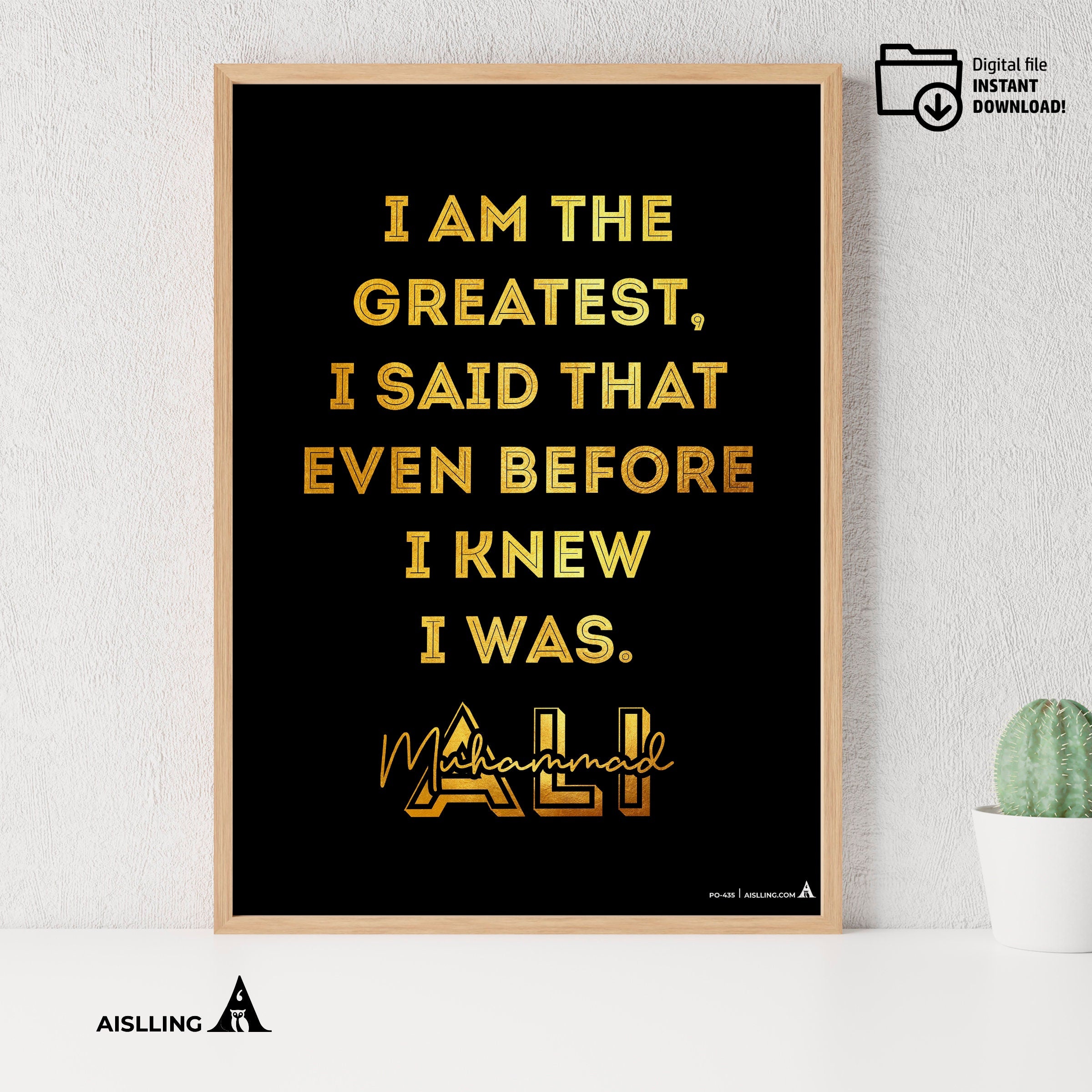 Aislling — Muhammad Ali Poster Quote Boxing Sports Quotes Posters Decorations Growth Mindset Décor Classroo... | Aislling printable
