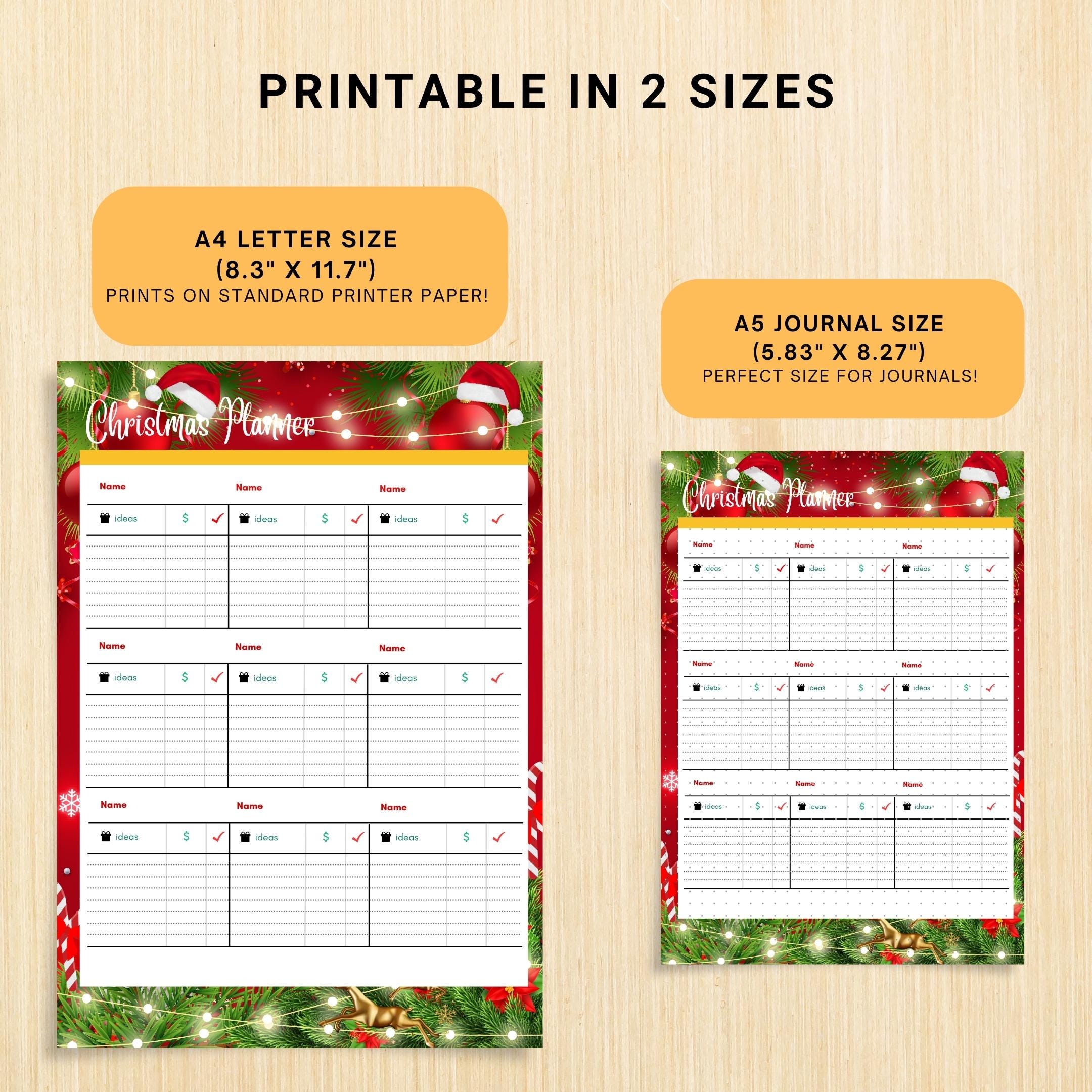 Christmas Budget — CHRISTMAS JOURNAL BUNDLE, Digital Planner Pages, Printable Planner, A4 & A5 Size | Bloom Joyfully printable