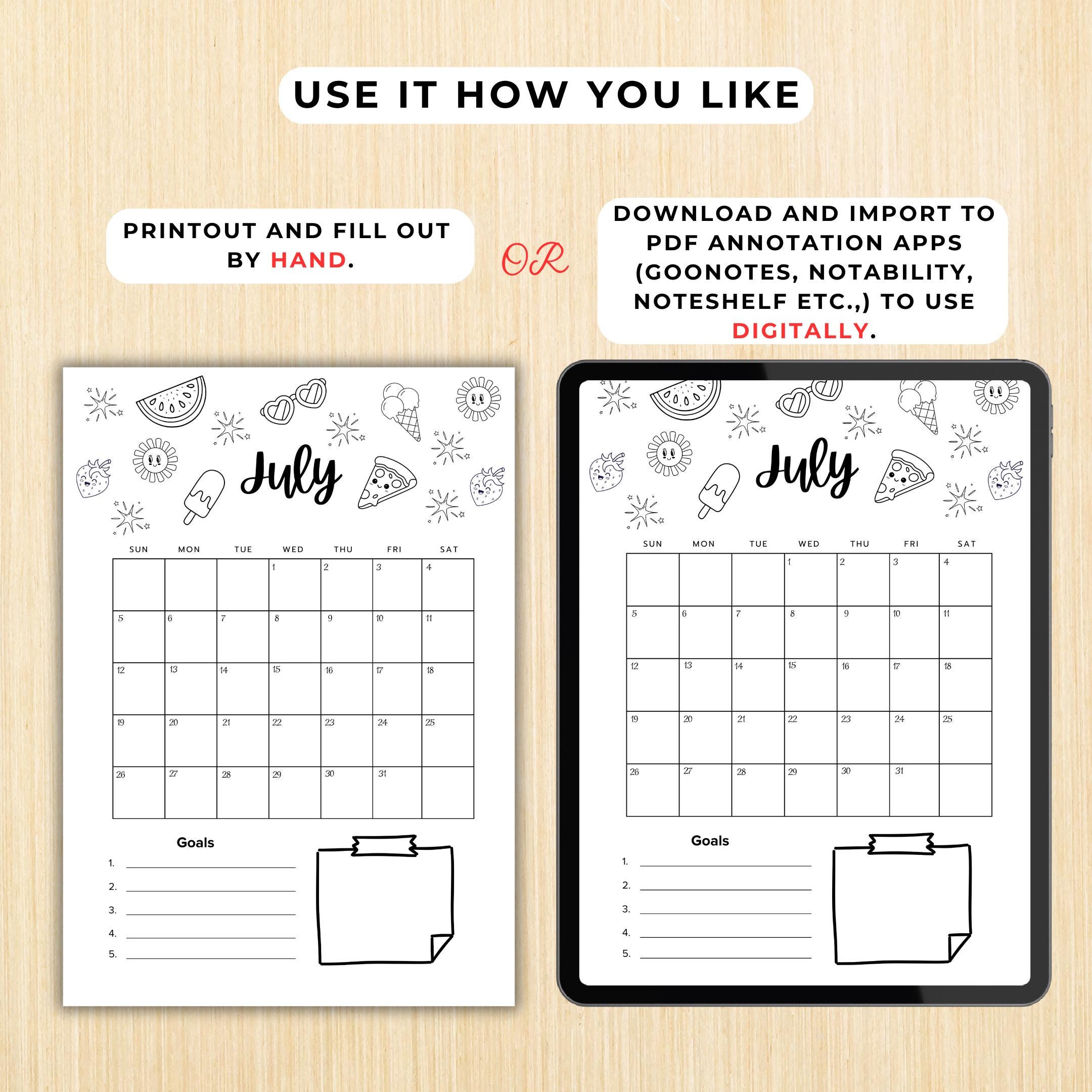 Budget Tracker — July Journal Bundle, Printable Journal pages, July Planner, July theme, July Journal, Habi... | Mindfulness printable
