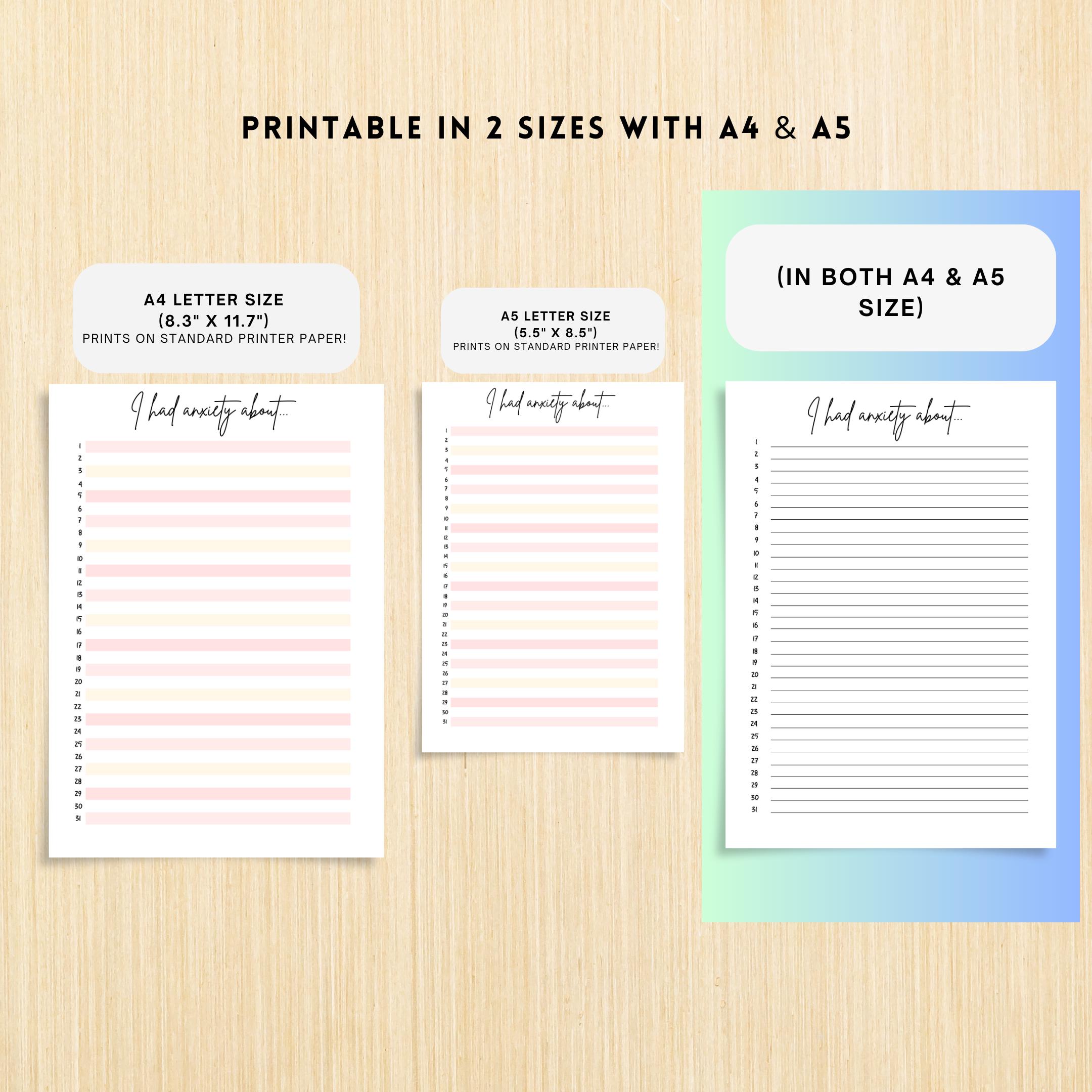 Anxiety Journal — Anxiety Log PRINTABLE, Anxiety Tracker, Mental Health Tracker, Anxiety & Mood Tracker, In... | Mindfulness printable