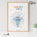 Anxiety Wall Art — Anxiety Iceberg Poster, Mental Health Decor, Feelings Chart, Therapy Tools for Counselor... | Mindfulness printable
